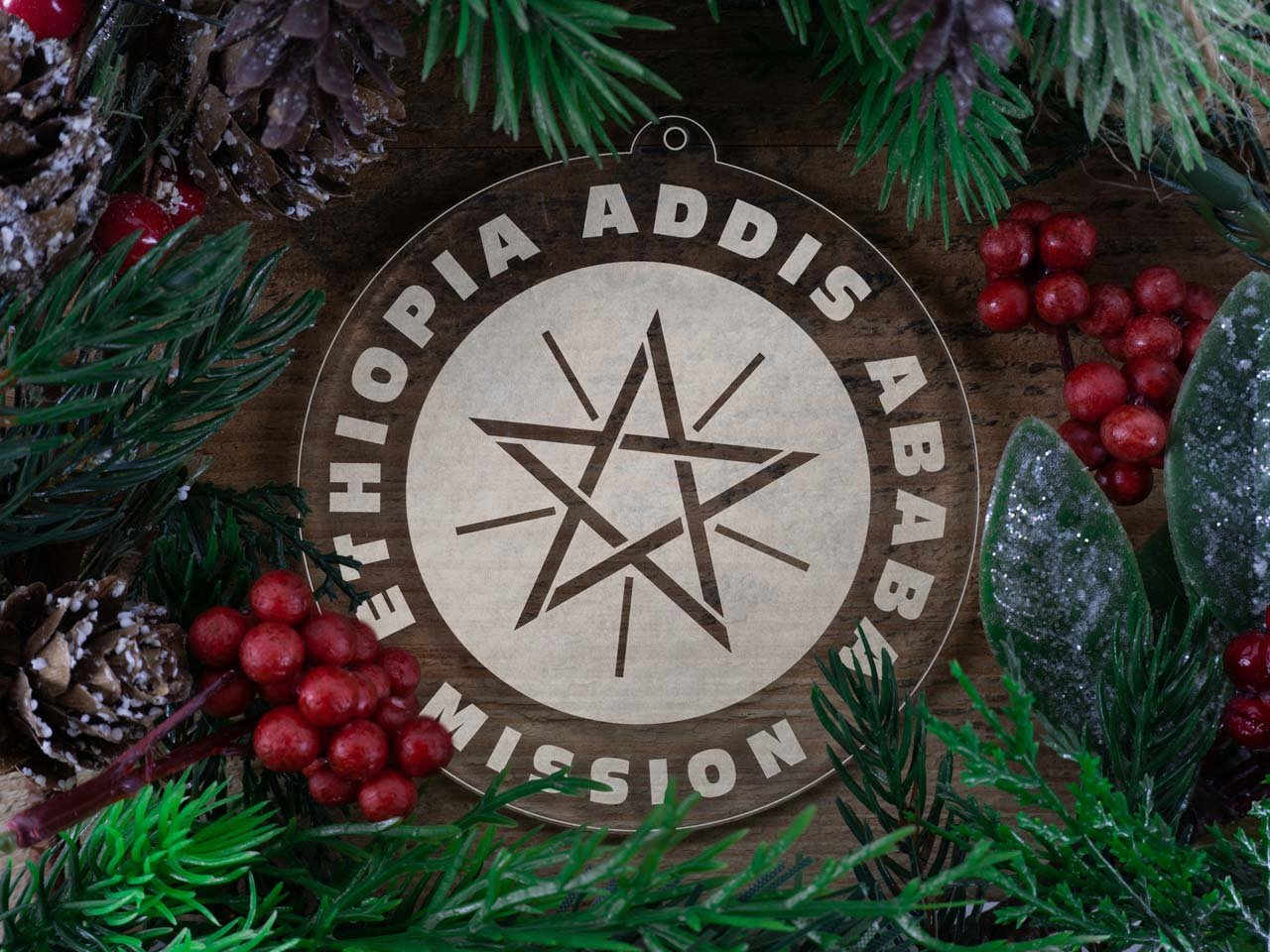 Ethiopia Addis Ababa Mission Christmas Ornament - Latter-Day Saint LDS Missionary Gift - Book of Mormon