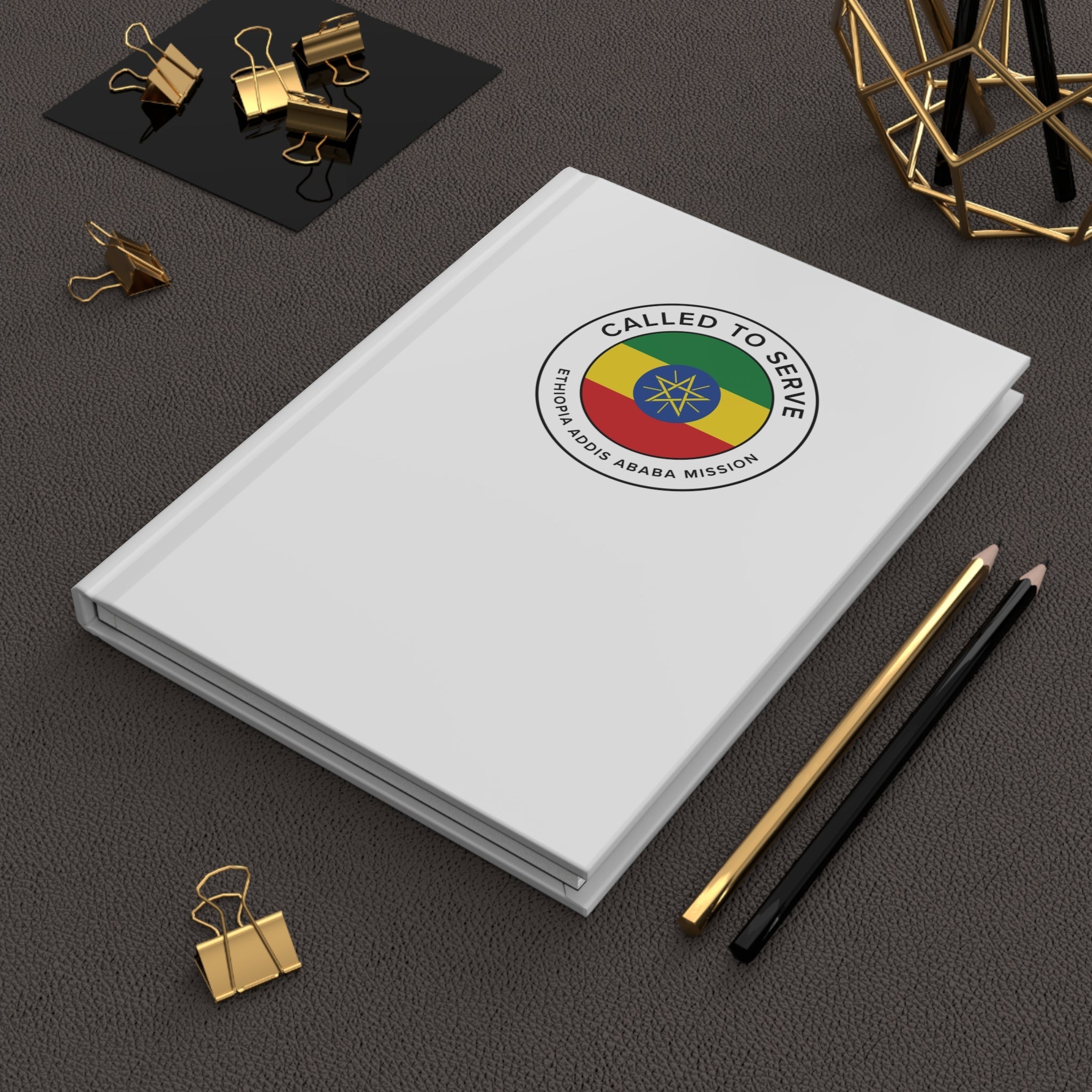 Ethiopia Addis Ababa Mission Circle Flag Called to Serve White Hardcover Journal Matte - Mission Wishlist - LDS Missionary Gift Store
