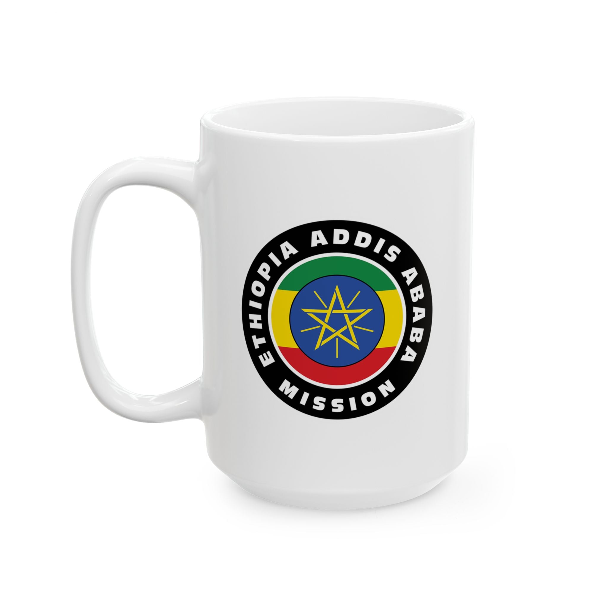 Ethiopia Addis Ababa Mission Circular Flag White Ceramic Mug - Mission Wishlist - LDS Missionary Gift Store