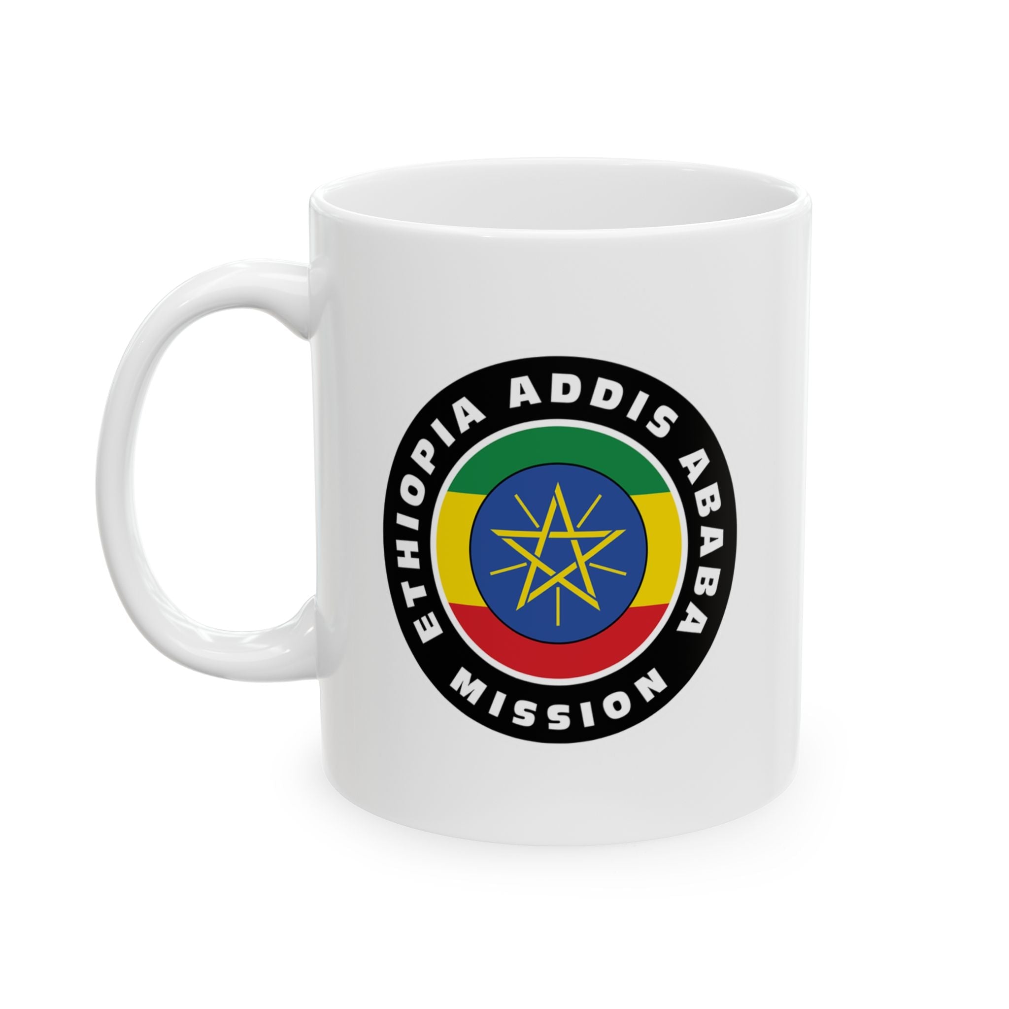 Ethiopia Addis Ababa Mission Circular Flag White Ceramic Mug - Mission Wishlist - LDS Missionary Gift Store