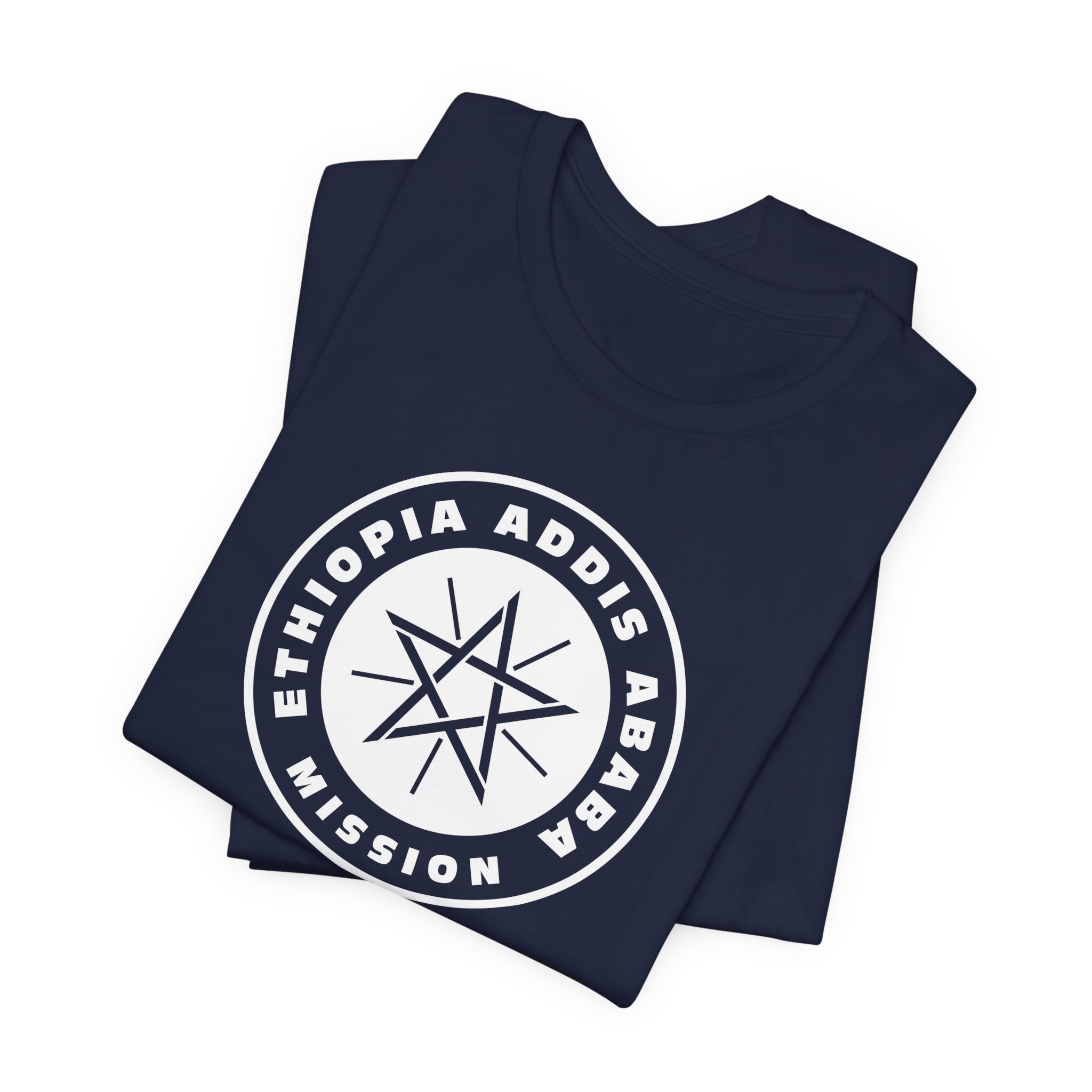 Ethiopia Addis Ababa Mission Circular Monochrome Logo T-Shirt - Mission Wishlist - LDS Missionary Gift Store