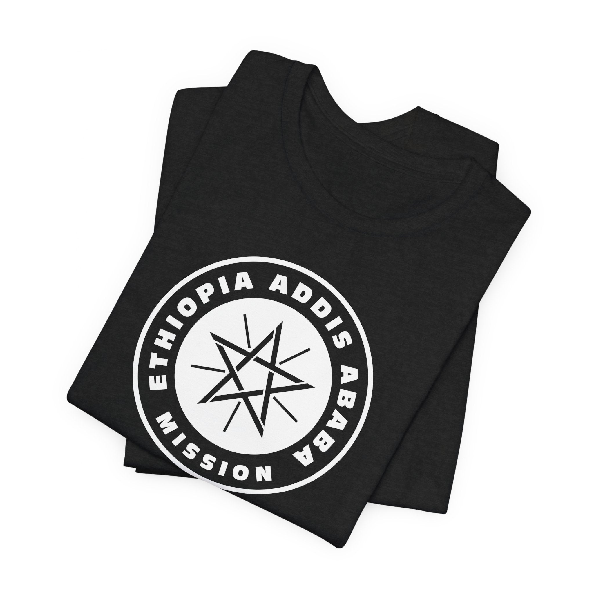 Ethiopia Addis Ababa Mission Circular Monochrome Logo T-Shirt - Mission Wishlist - LDS Missionary Gift Store