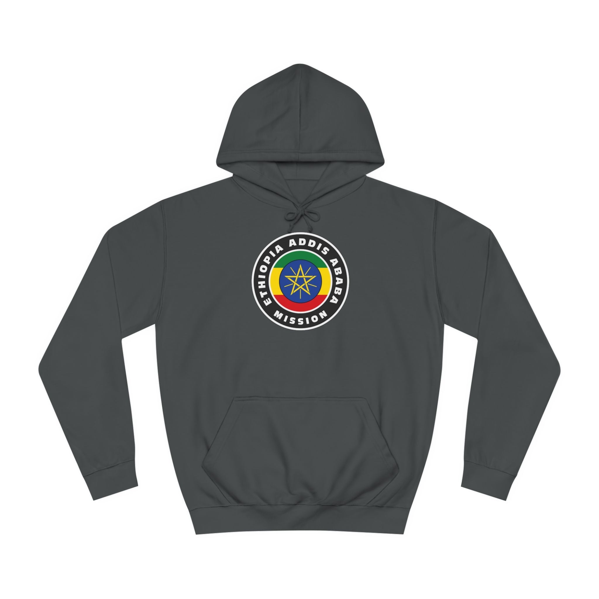 Ethiopia Addis Ababa Mission Flag Logo (Black Border) College Hoodie - Mission Wishlist - LDS Missionary Gift Store