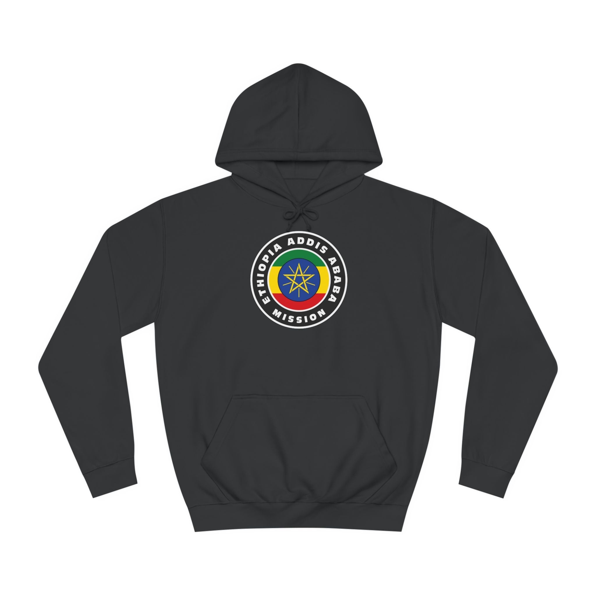 Ethiopia Addis Ababa Mission Flag Logo (Black Border) College Hoodie - Mission Wishlist - LDS Missionary Gift Store