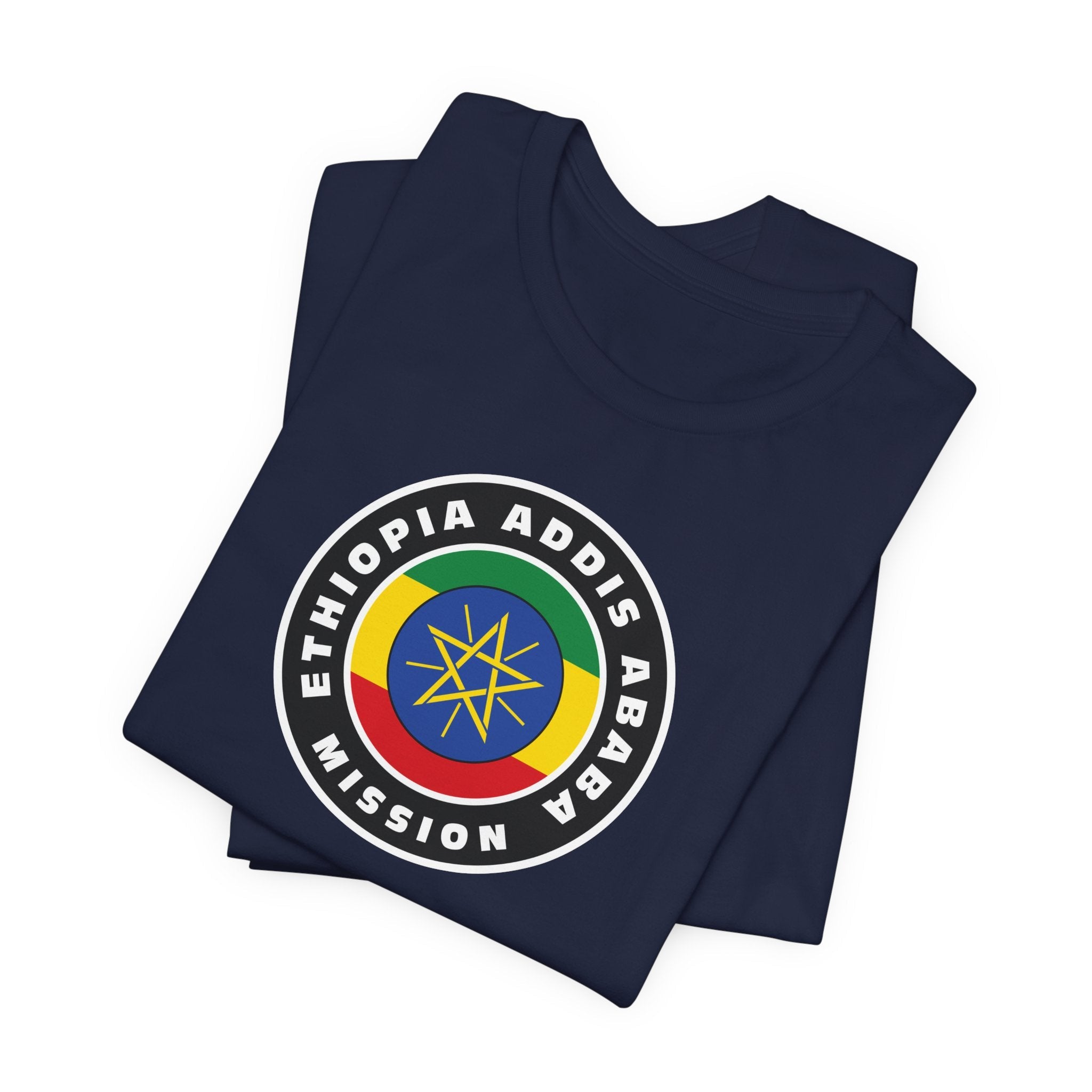 Ethiopia Addis Ababa Mission Flag Logo (Black Border) T-shirt - Mission Wishlist - LDS Missionary Gift Store
