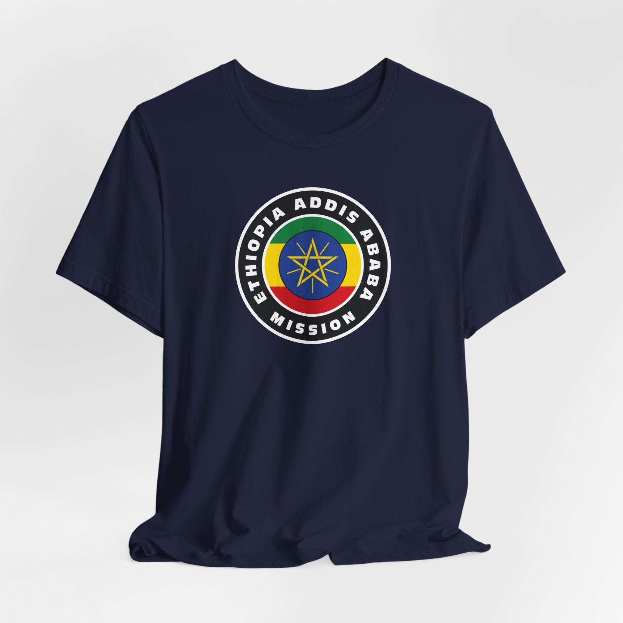 Ethiopia Addis Ababa Mission Flag Logo (Black Border) T-shirt - Mission Wishlist - LDS Missionary Gift Store