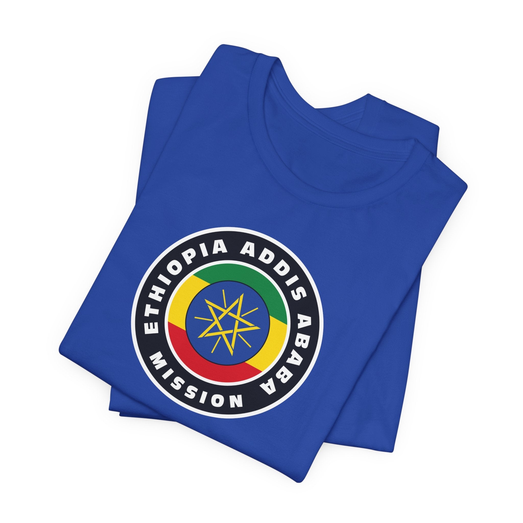 Ethiopia Addis Ababa Mission Flag Logo (Black Border) T-shirt - Mission Wishlist - LDS Missionary Gift Store