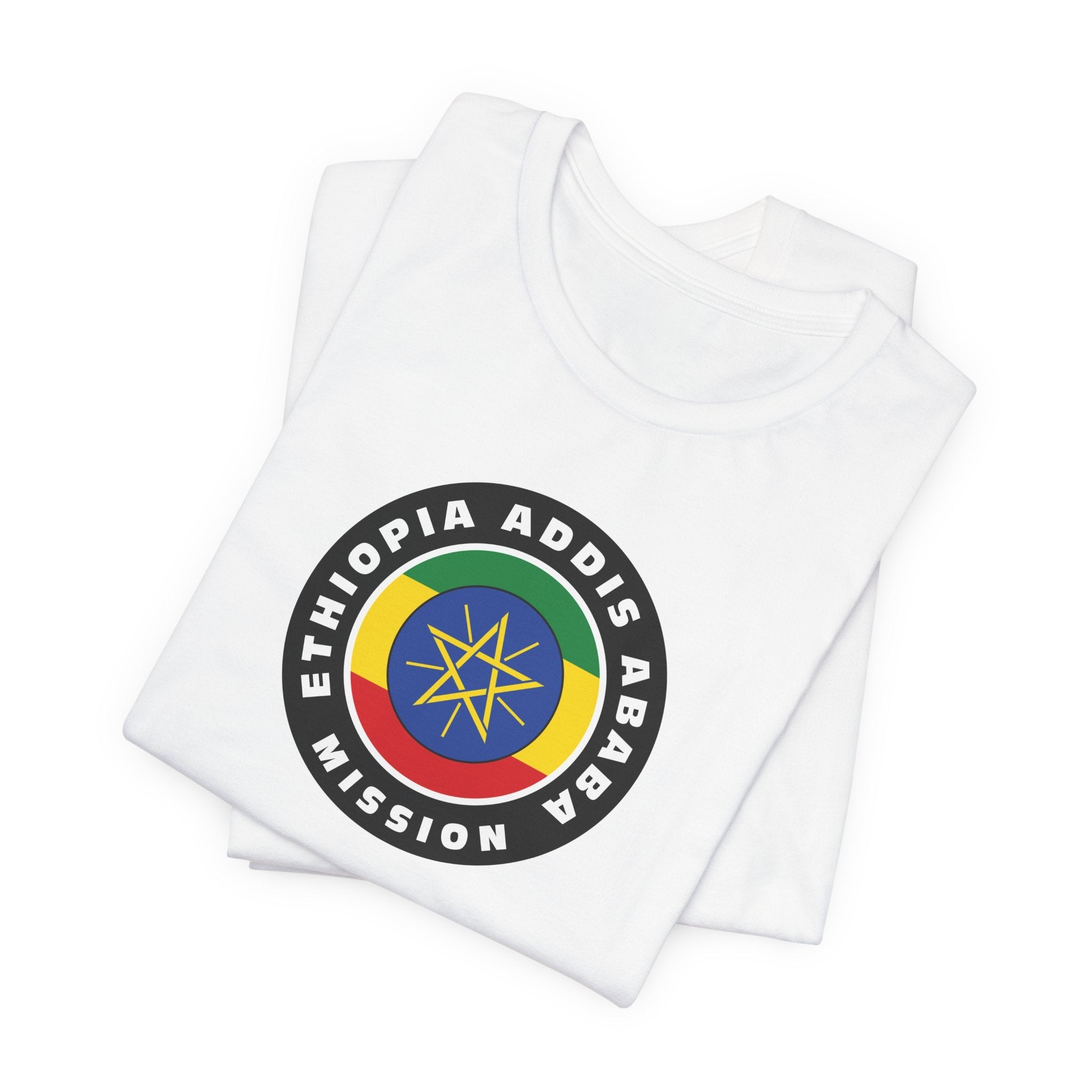 Ethiopia Addis Ababa Mission Flag Logo (Black Border) T-shirt - Mission Wishlist - LDS Missionary Gift Store