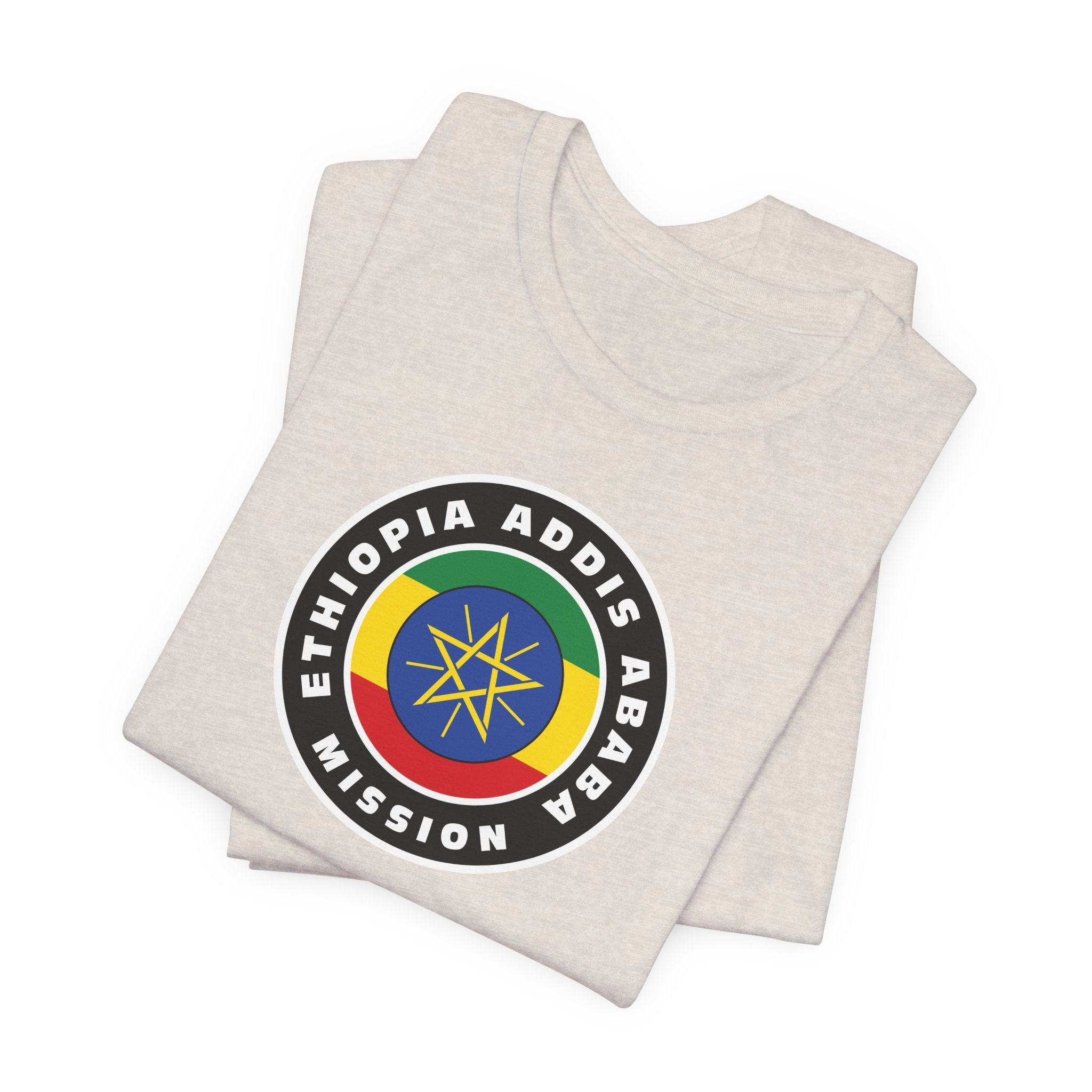 Ethiopia Addis Ababa Mission Flag Logo (Black Border) T-shirt - Mission Wishlist - LDS Missionary Gift Store