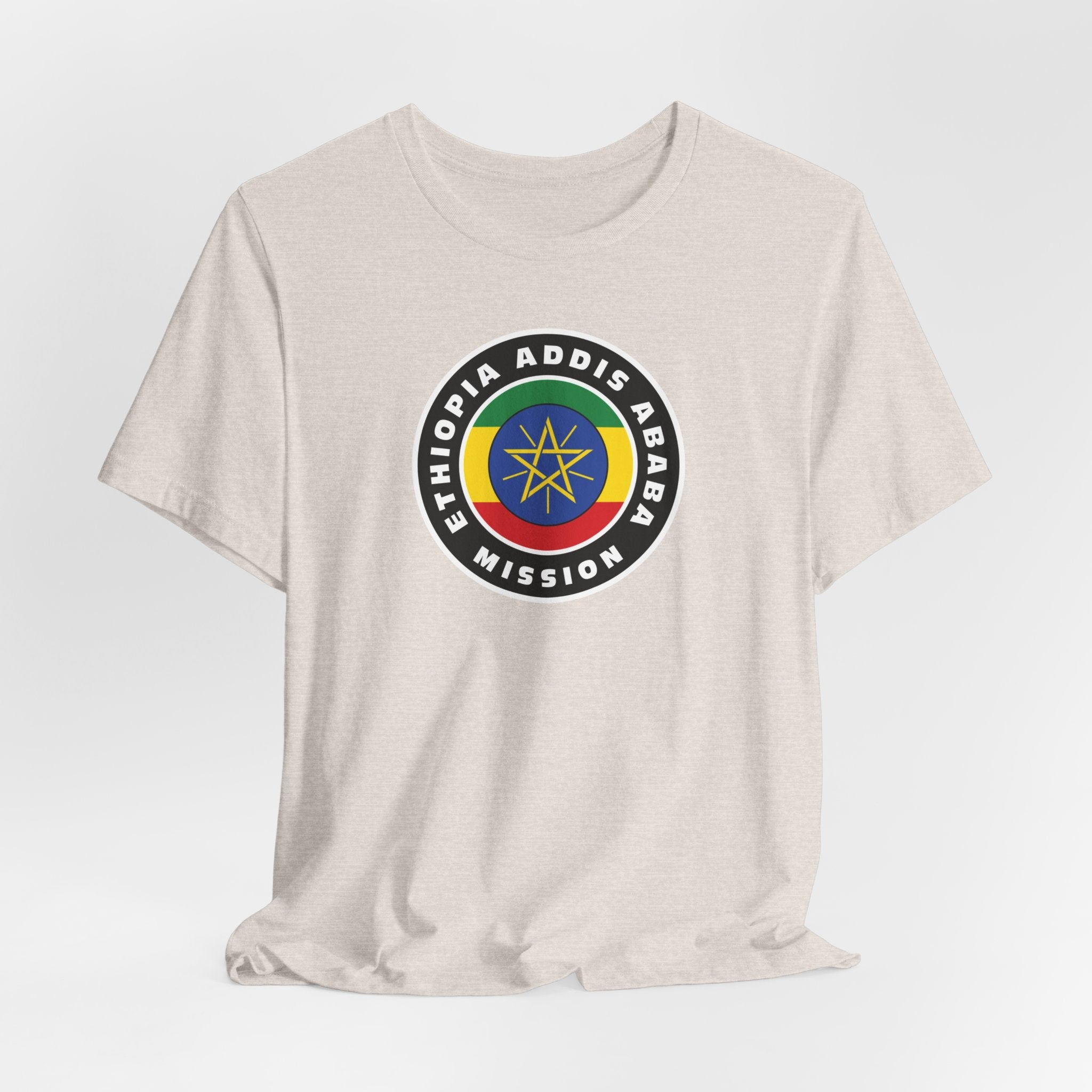 Ethiopia Addis Ababa Mission Flag Logo (Black Border) T-shirt - Mission Wishlist - LDS Missionary Gift Store