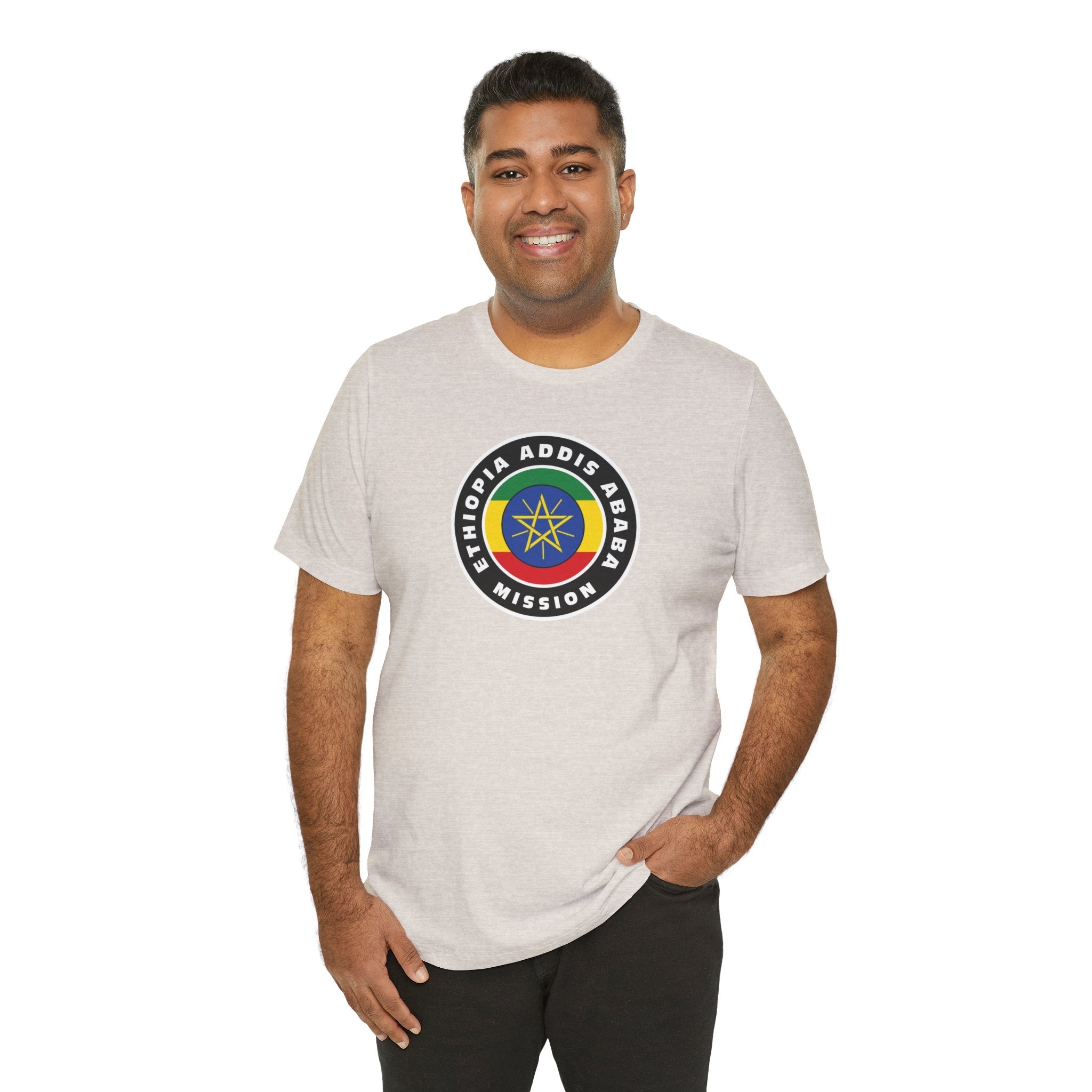 Ethiopia Addis Ababa Mission Flag Logo (Black Border) T-shirt - Mission Wishlist - LDS Missionary Gift Store