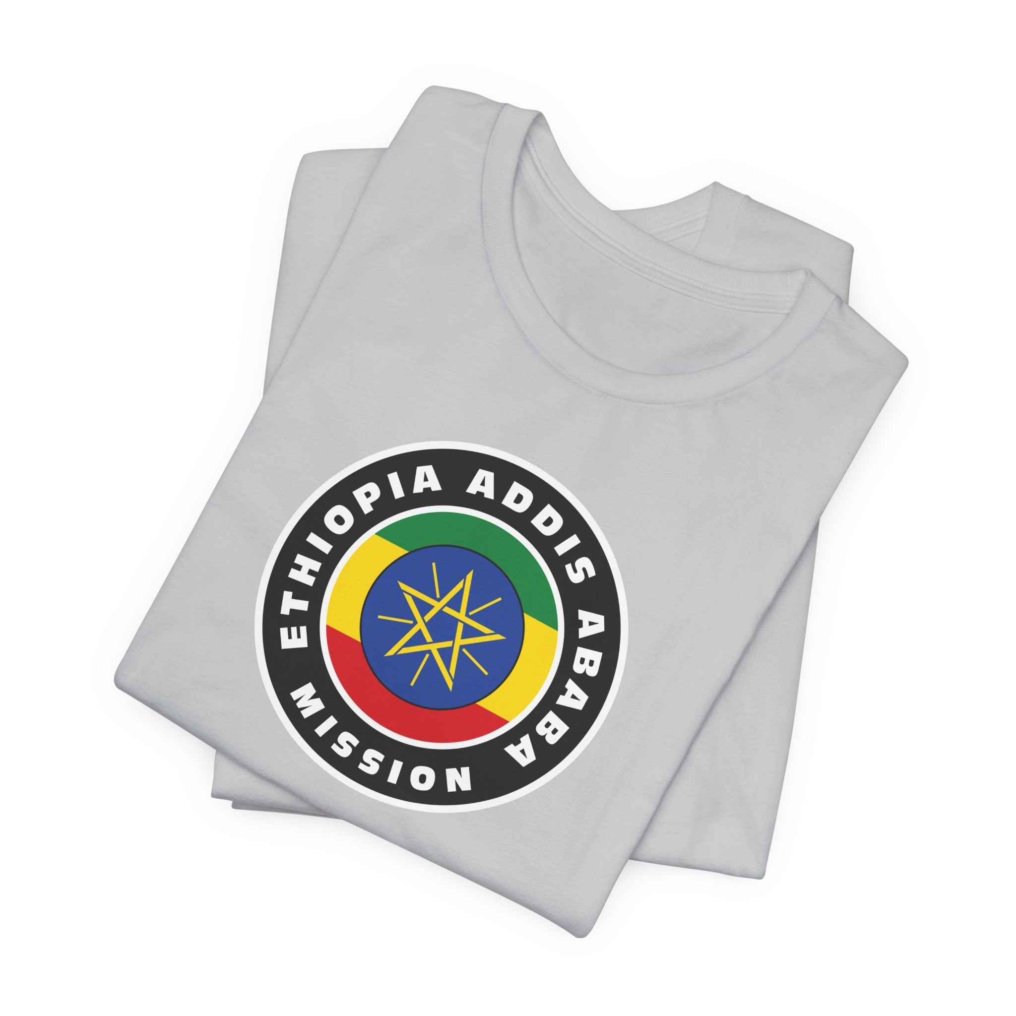 Ethiopia Addis Ababa Mission Flag Logo (Black Border) T-shirt - Mission Wishlist - LDS Missionary Gift Store