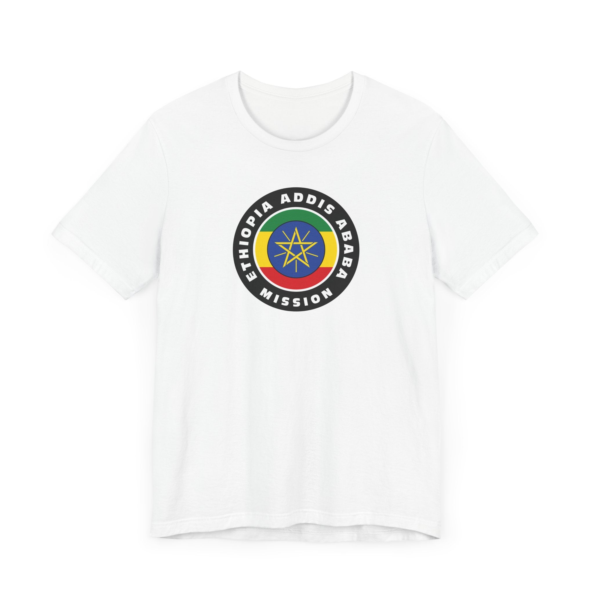 Ethiopia Addis Ababa Mission Flag Logo (Black Border) T-shirt - Mission Wishlist - LDS Missionary Gift Store