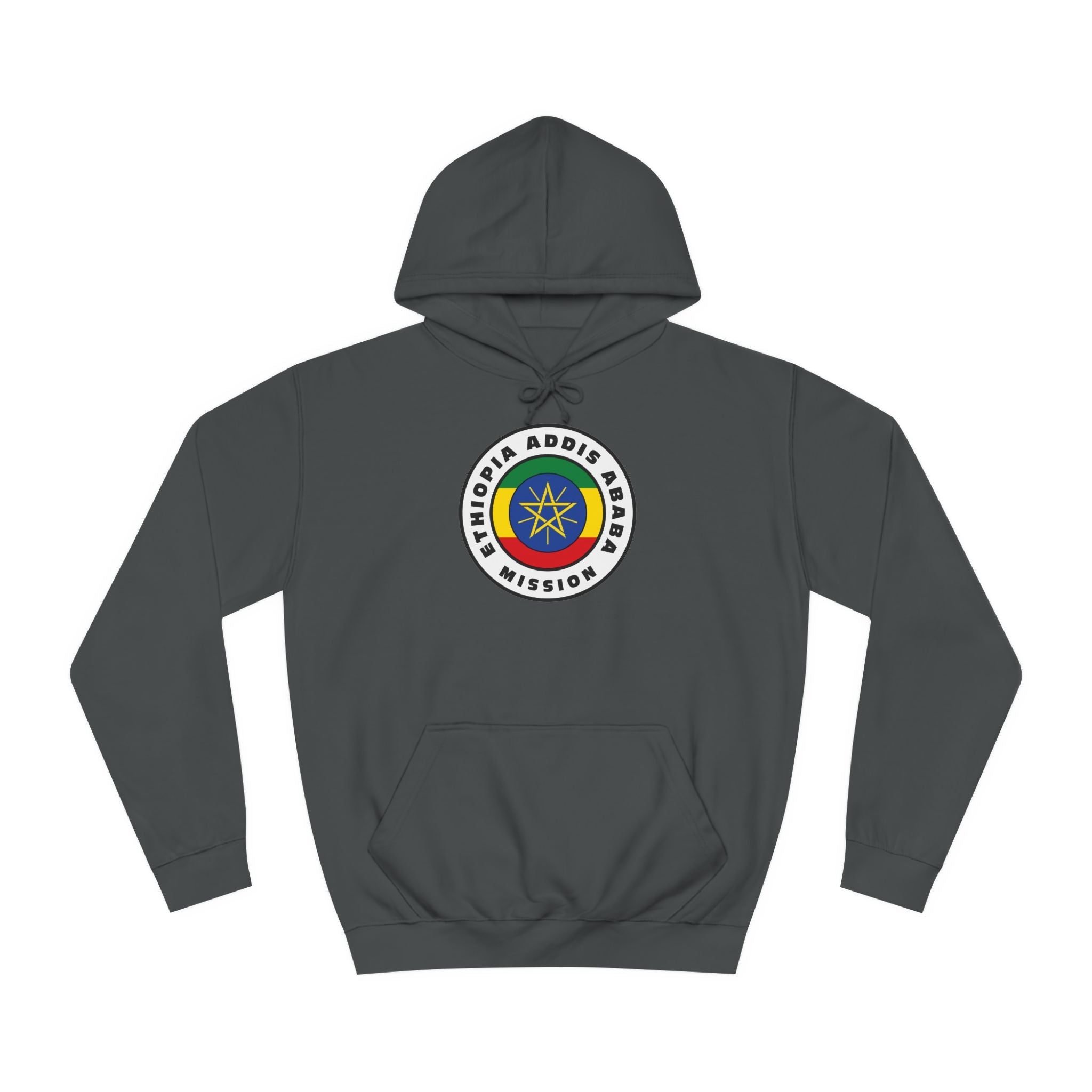 Ethiopia Addis Ababa Mission Flag Logo (White Border) College Hoodie - Mission Wishlist - LDS Missionary Gift Store