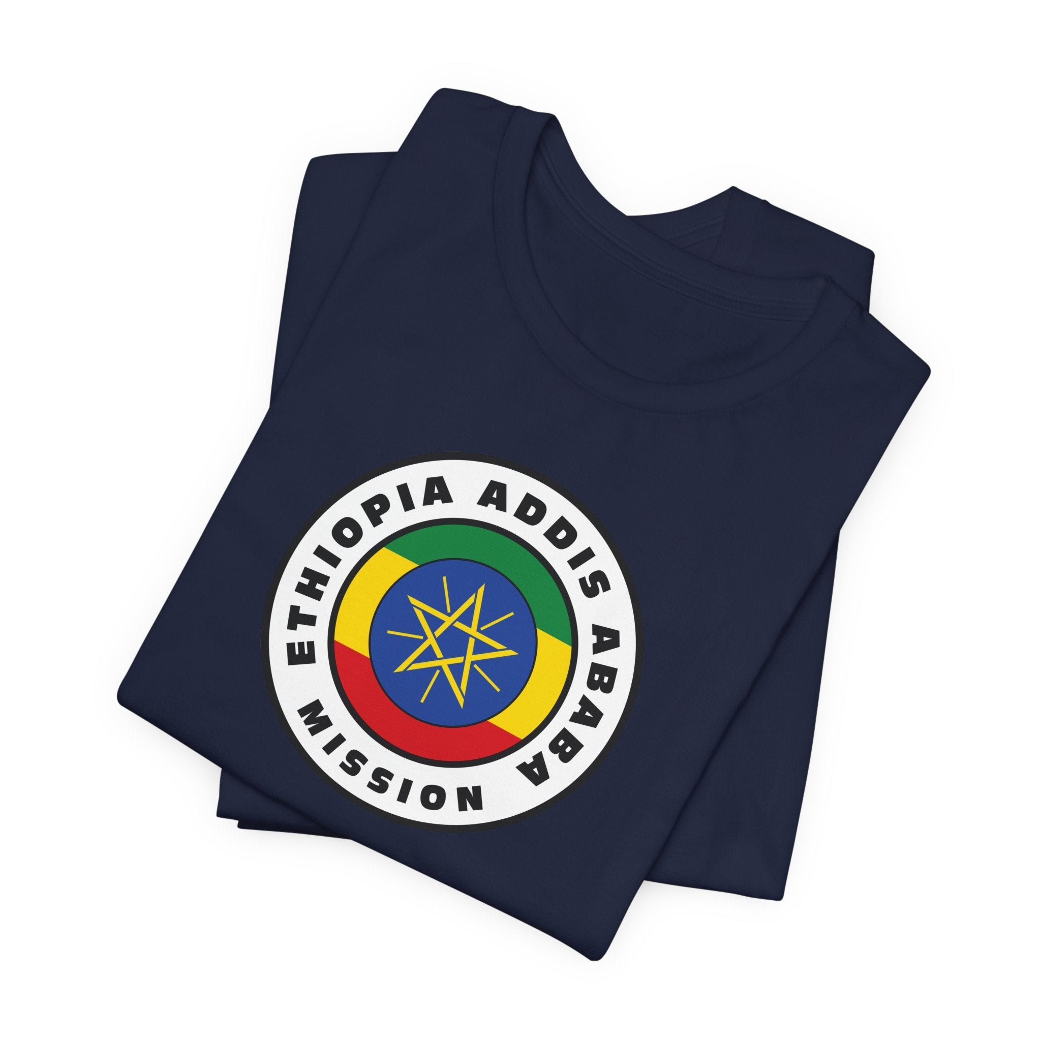 Ethiopia Addis Ababa Mission Flag Logo (White Border) T-shirt - Latter-Day Saint LDS Missionary Gift - Book of Mormon