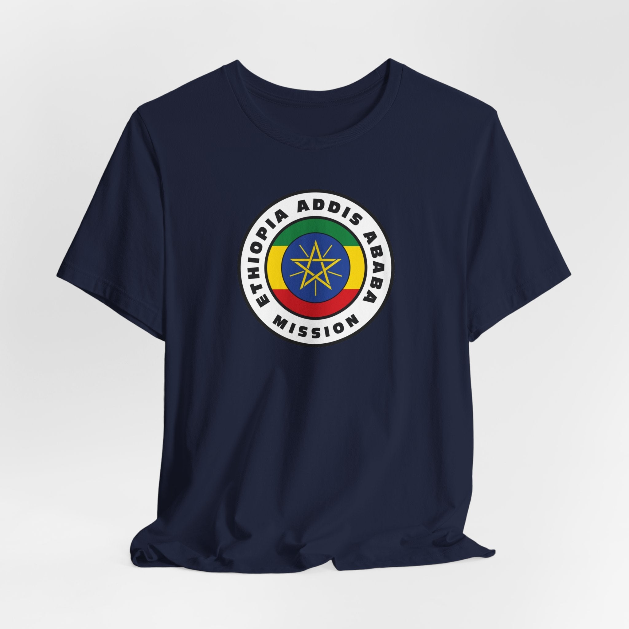 Ethiopia Addis Ababa Mission Flag Logo (White Border) T-shirt - Latter-Day Saint LDS Missionary Gift - Book of Mormon