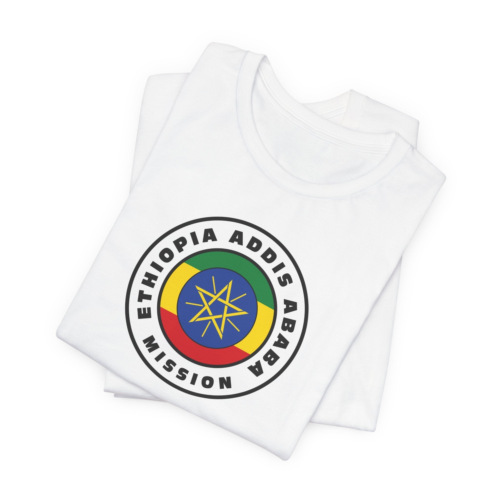 Ethiopia Addis Ababa Mission Flag Logo (White Border) T-shirt - Latter-Day Saint LDS Missionary Gift - Book of Mormon