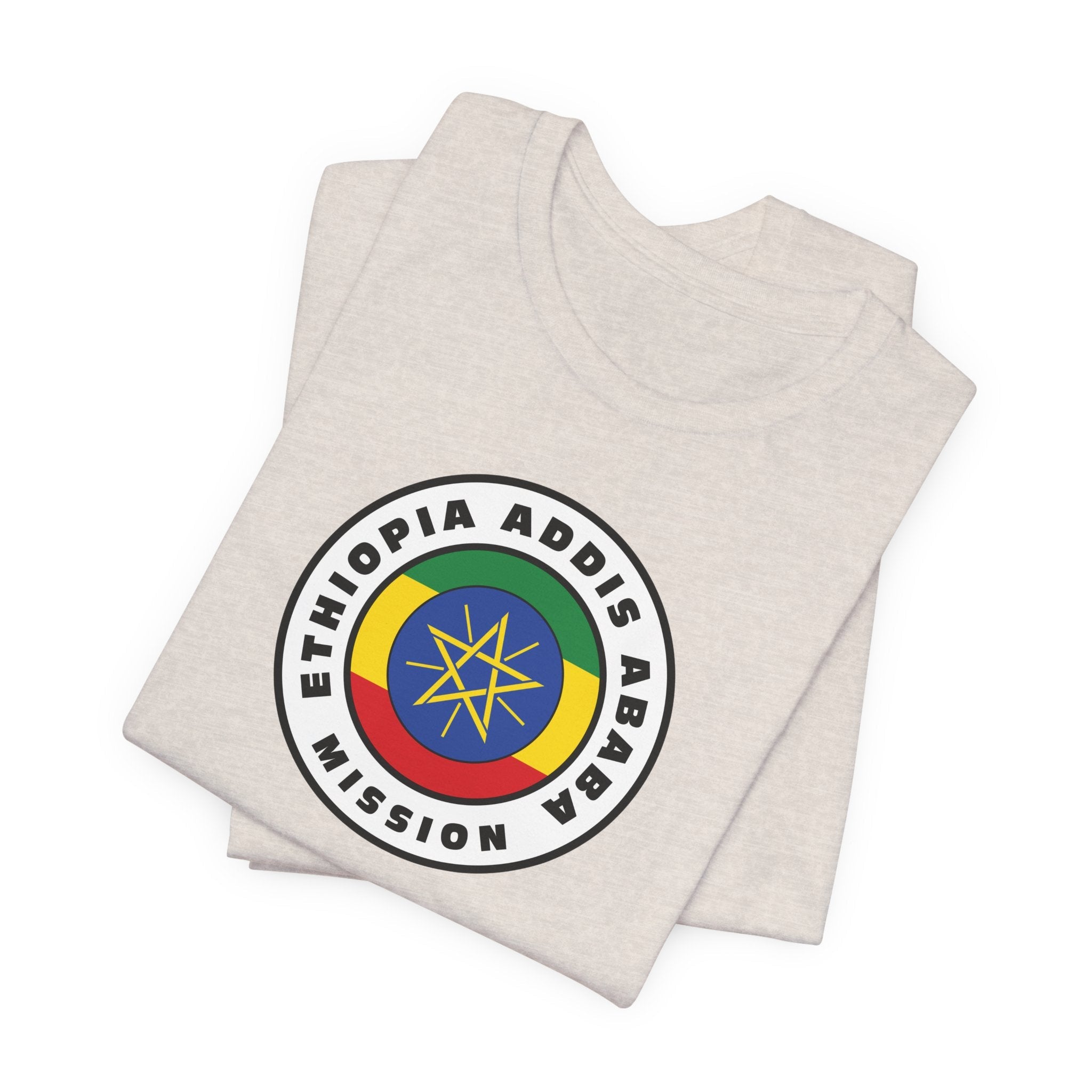 Ethiopia Addis Ababa Mission Flag Logo (White Border) T-shirt - Latter-Day Saint LDS Missionary Gift - Book of Mormon