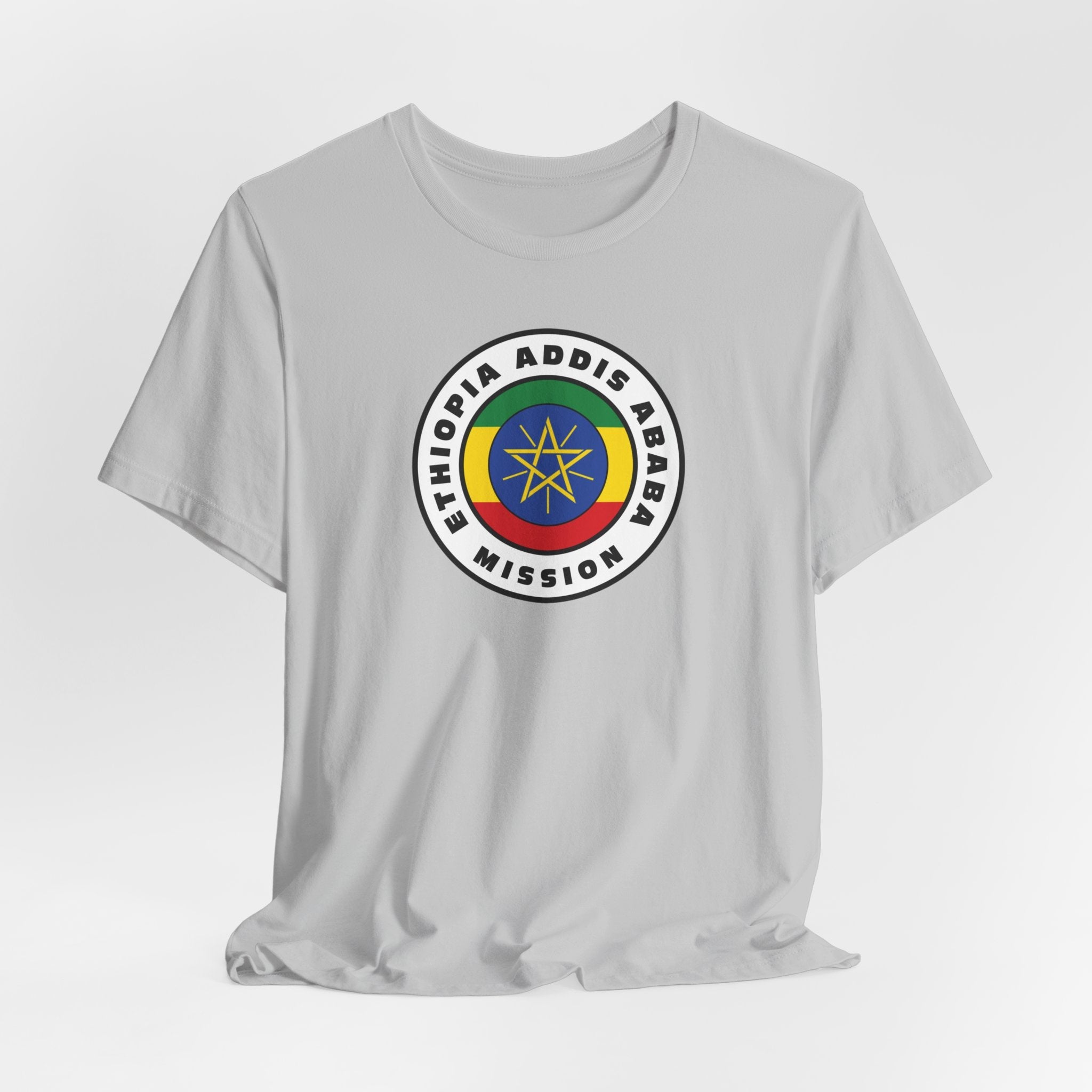 Ethiopia Addis Ababa Mission Flag Logo (White Border) T-shirt - Latter-Day Saint LDS Missionary Gift - Book of Mormon