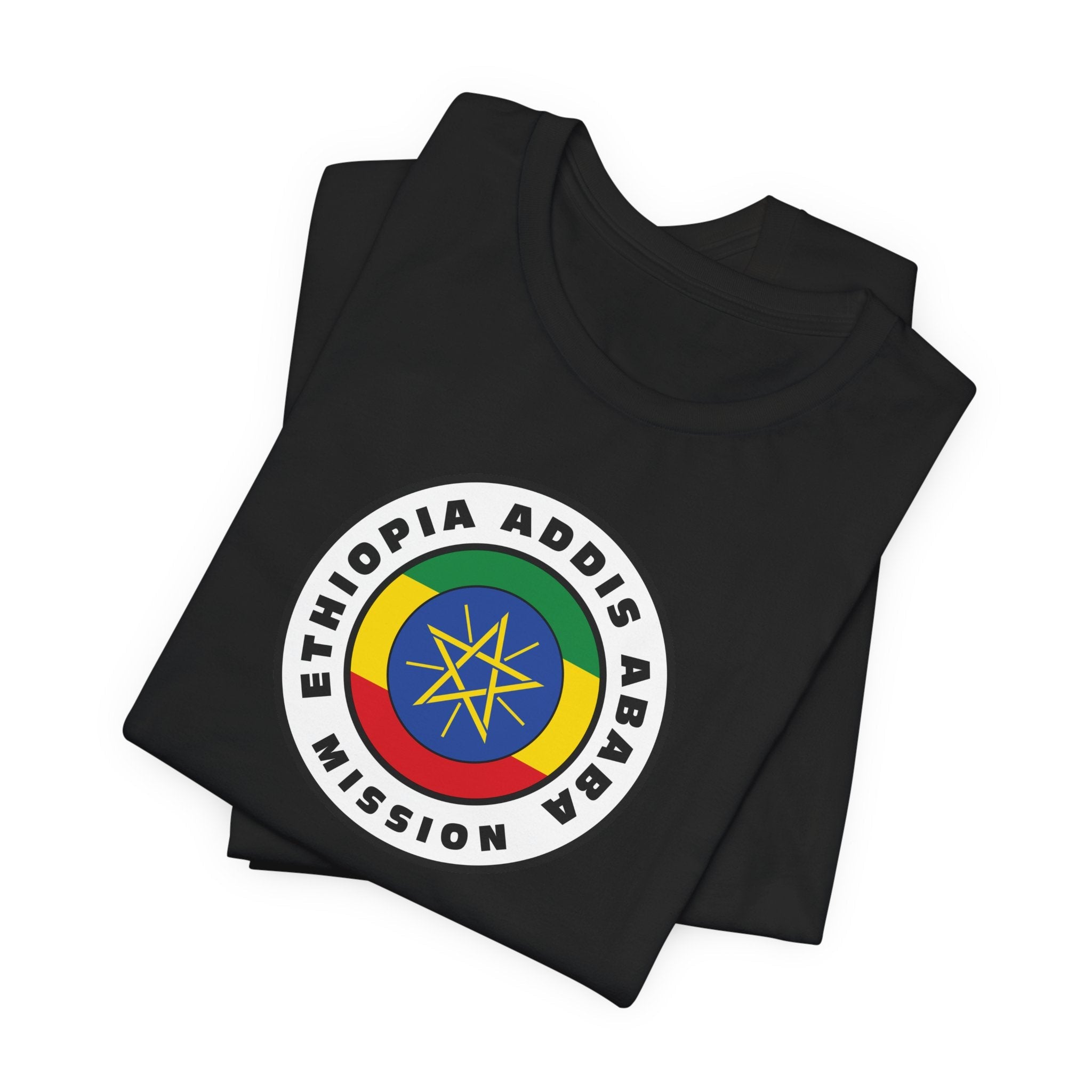 Ethiopia Addis Ababa Mission Flag Logo (White Border) T-shirt - Latter-Day Saint LDS Missionary Gift - Book of Mormon