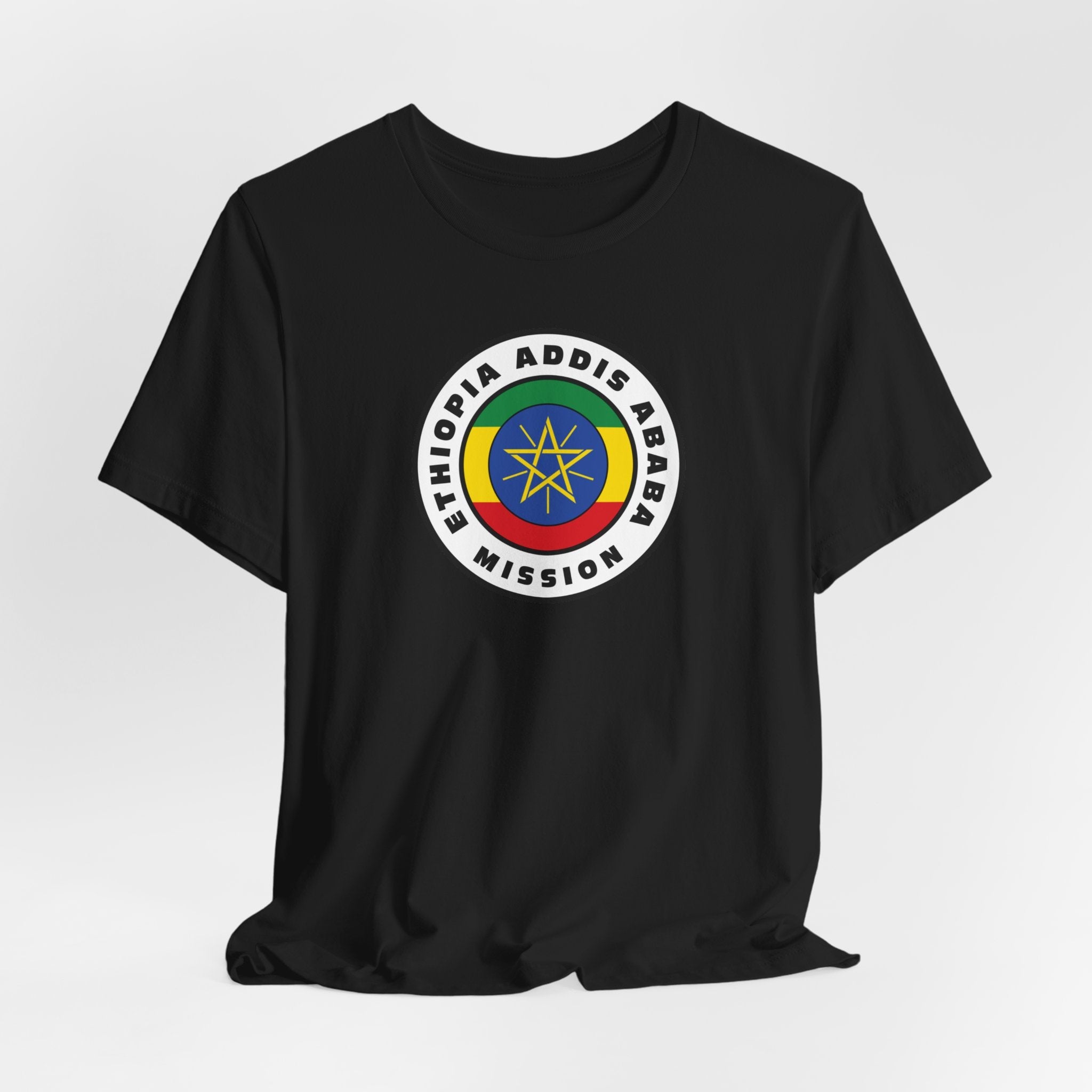 Ethiopia Addis Ababa Mission Flag Logo (White Border) T-shirt - Latter-Day Saint LDS Missionary Gift - Book of Mormon