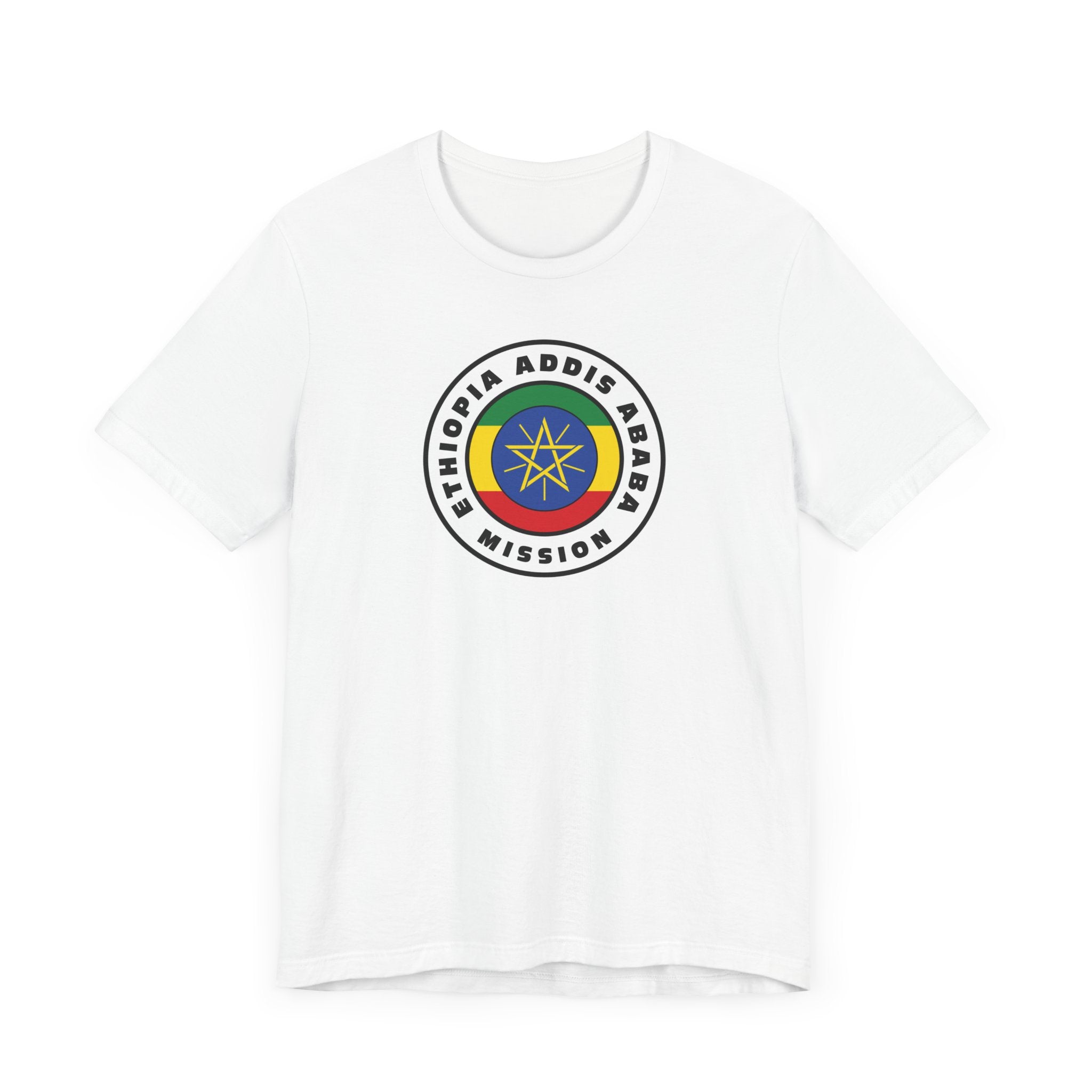 Ethiopia Addis Ababa Mission Flag Logo (White Border) T-shirt - Latter-Day Saint LDS Missionary Gift - Book of Mormon