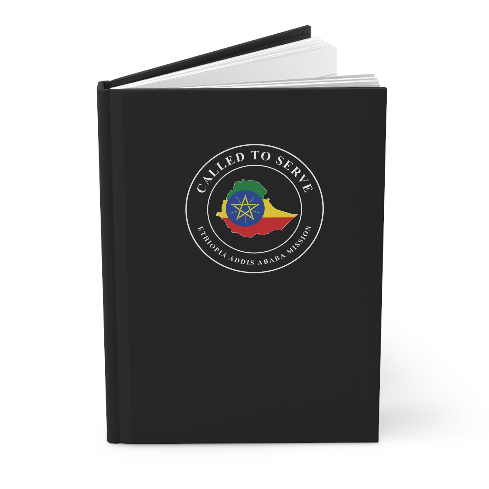 Ethiopia Addis Ababa Mission Flag Map Called to Serve Black Hardcover Journal Matte - Latter-Day Saint LDS Missionary Gift - Book of Mormon