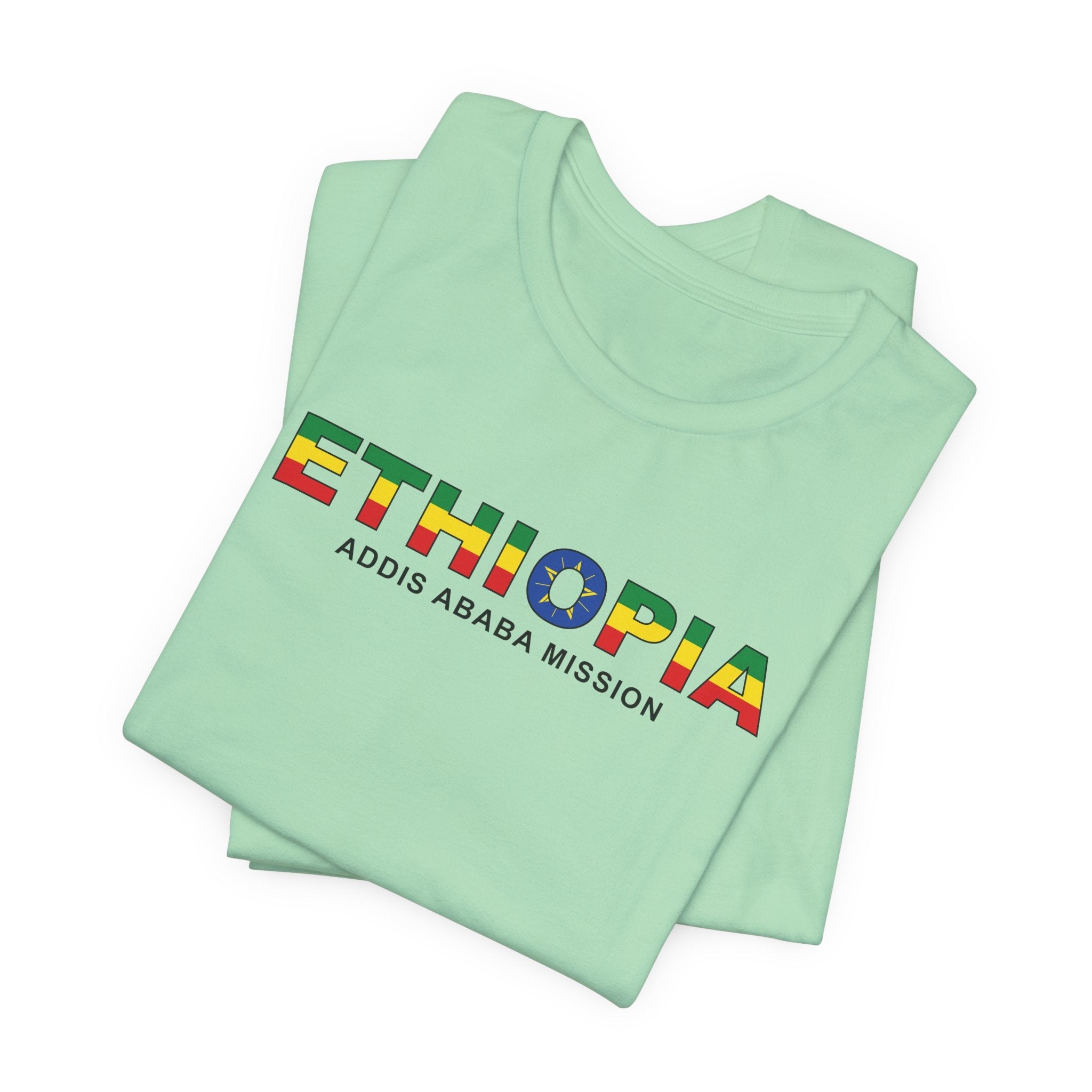 Ethiopia Addis Ababa Mission Flag Title T-shirt - Latter-Day Saint LDS Missionary Gift - Book of Mormon