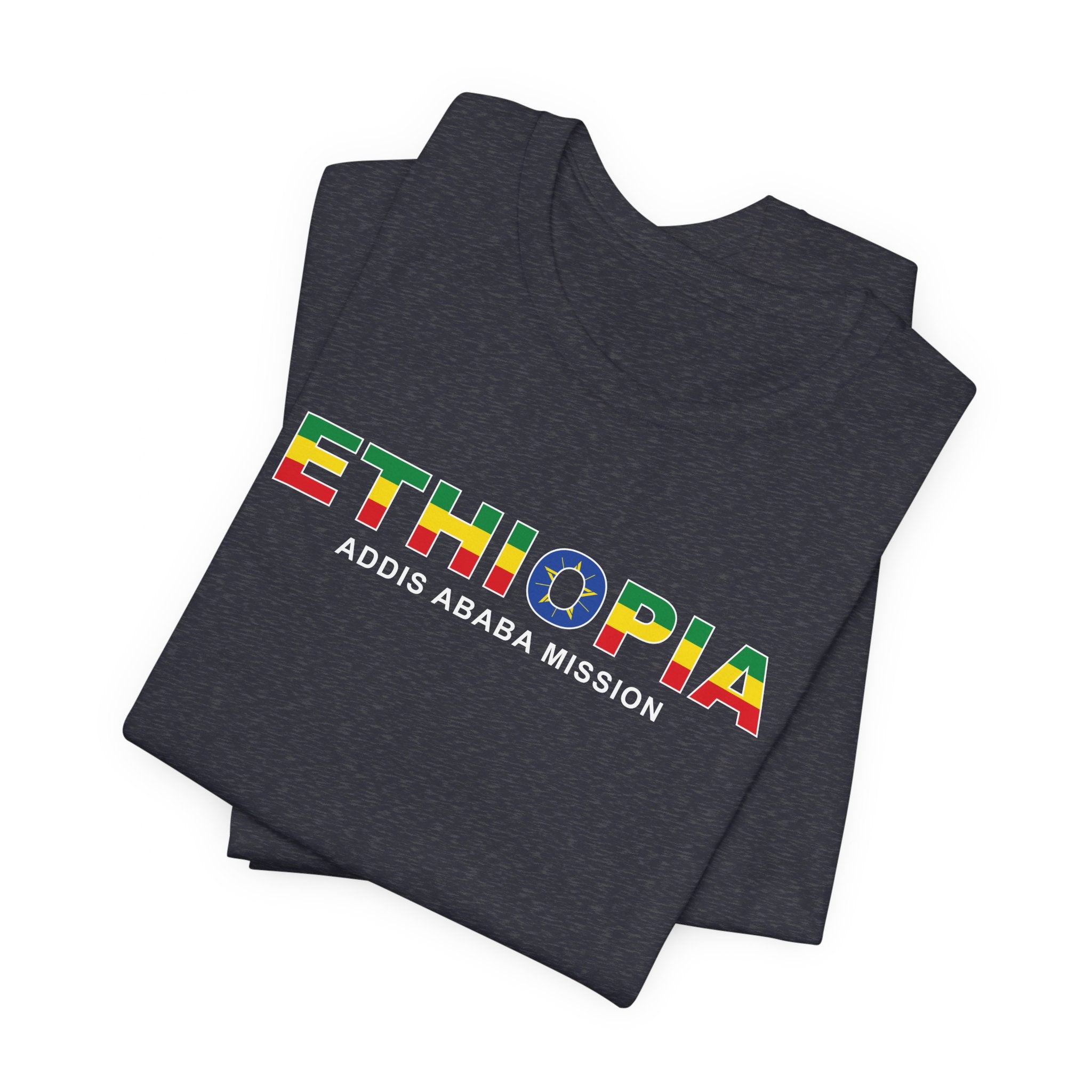 Ethiopia Addis Ababa Mission Flag Title T-shirt - Latter-Day Saint LDS Missionary Gift - Book of Mormon