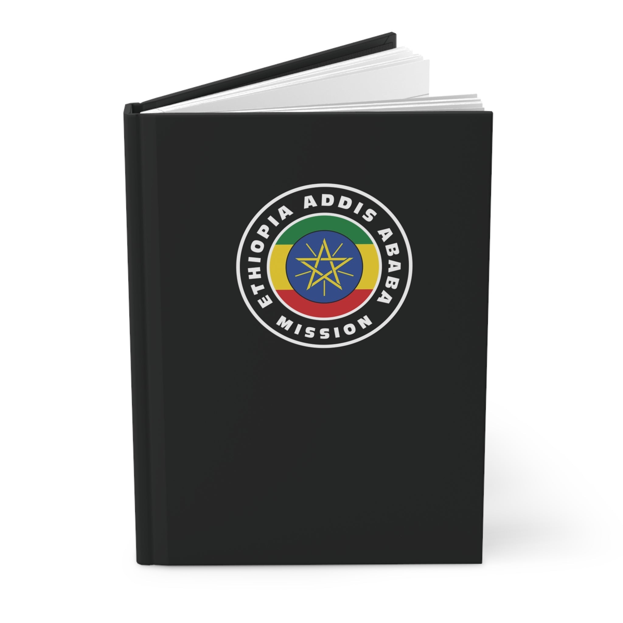 Ethiopia Addis Ababa Mission Logo Design Black Hardcover Journal Matte - Mission Wishlist - LDS Missionary Gift Store