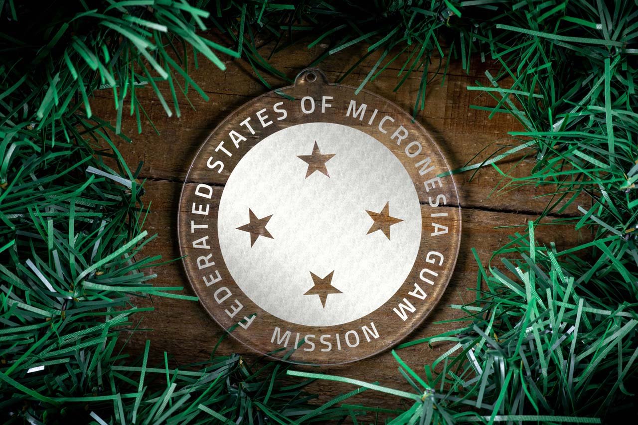 Federated States of Micronesia Guam Mission Christmas Ornament - Latter-Day Saint LDS Missionary Gift - Book of Mormon