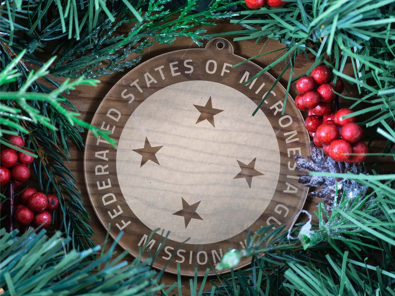 Federated States of Micronesia Guam Mission Christmas Ornament - Latter-Day Saint LDS Missionary Gift - Book of Mormon