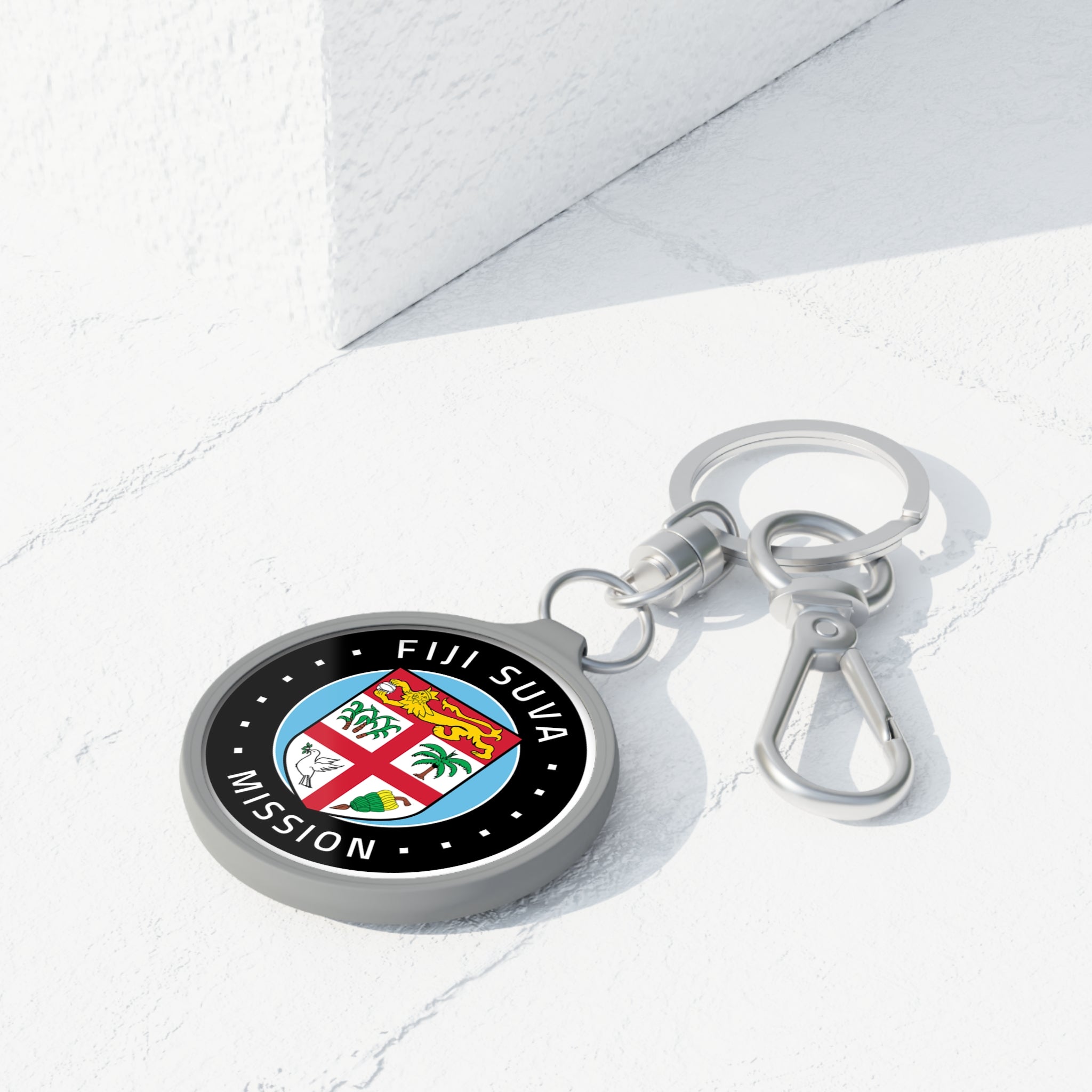Fiji Suva Mission Circle Flag Key Tag - Latter-Day Saint LDS Missionary Gift - Book of Mormon