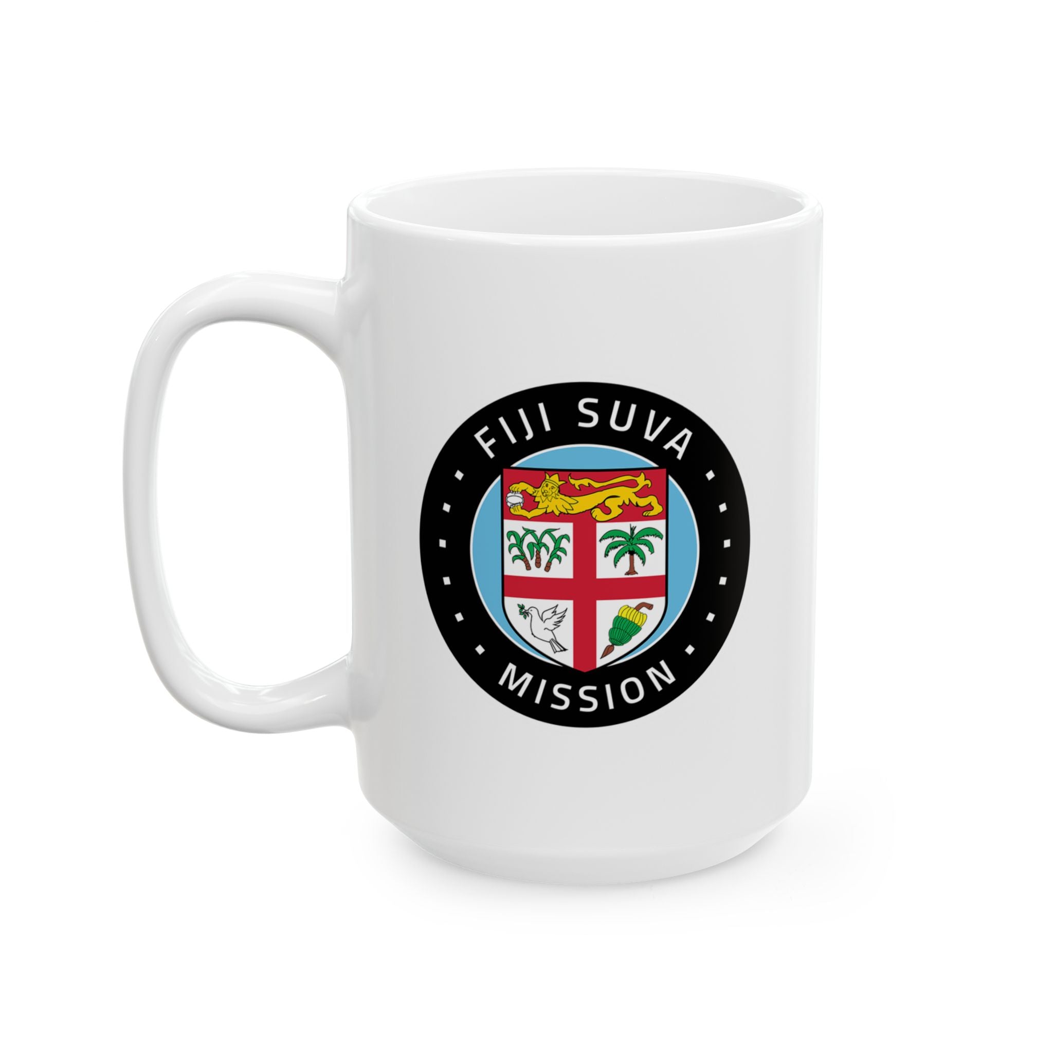 Fiji Suva Mission Circular Flag White Ceramic Mug - Latter-Day Saint LDS Missionary Gift - Book of Mormon