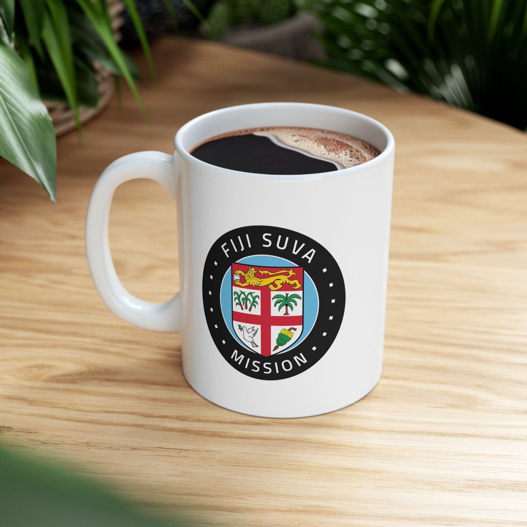 Fiji Suva Mission Circular Flag White Ceramic Mug - Latter-Day Saint LDS Missionary Gift - Book of Mormon