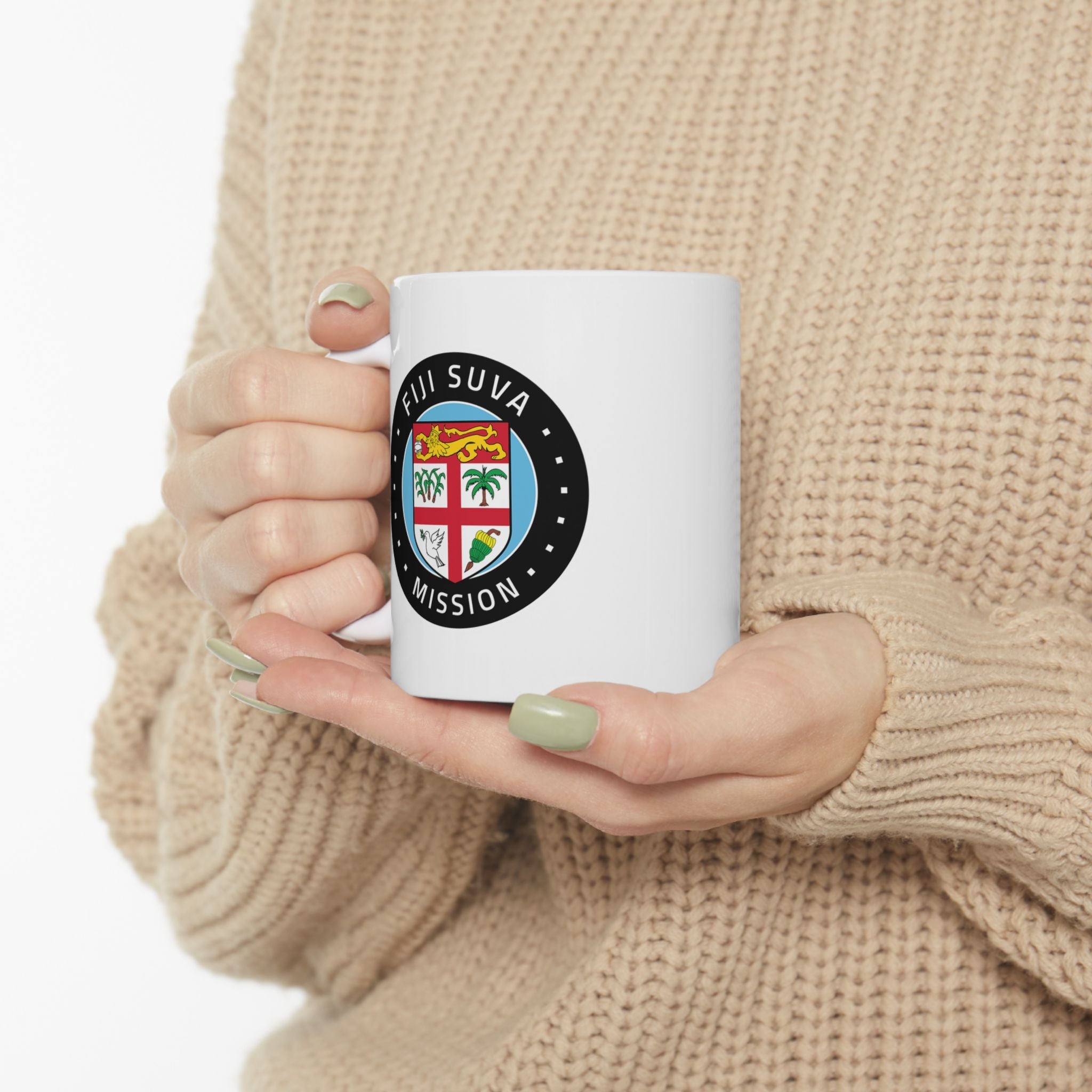 Fiji Suva Mission Circular Flag White Ceramic Mug - Latter-Day Saint LDS Missionary Gift - Book of Mormon