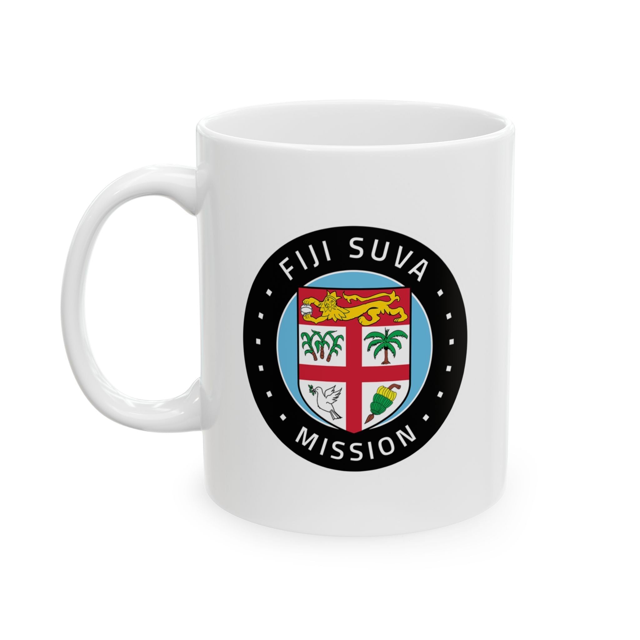 Fiji Suva Mission Circular Flag White Ceramic Mug - Latter-Day Saint LDS Missionary Gift - Book of Mormon