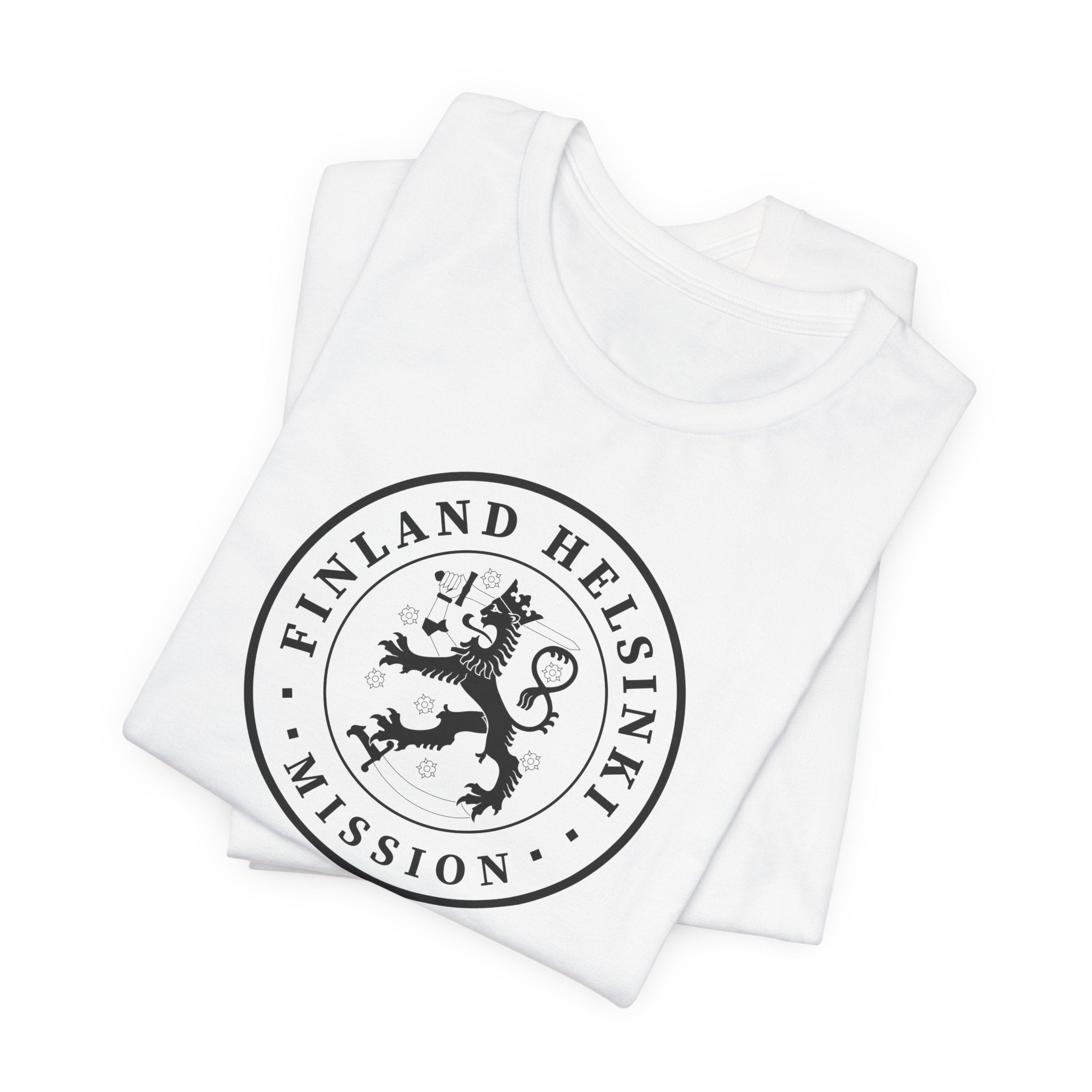 Finland Helsinki Mission Circular Monochrome Logo T-Shirt - Mission Wishlist - LDS Missionary Gift Store