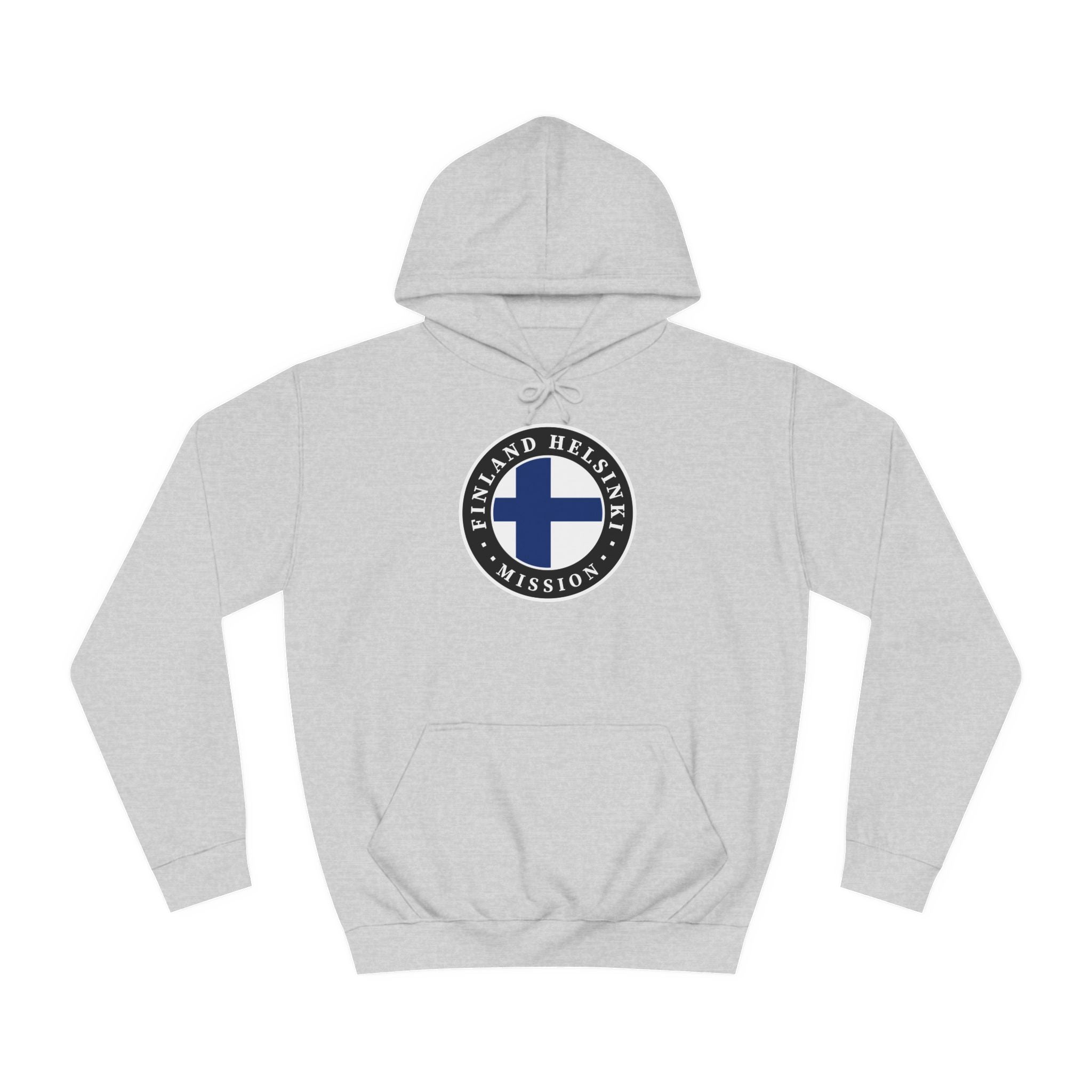 Finland Helsinki Mission Flag Logo (Black Border) College Hoodie - Mission Wishlist - LDS Missionary Gift Store