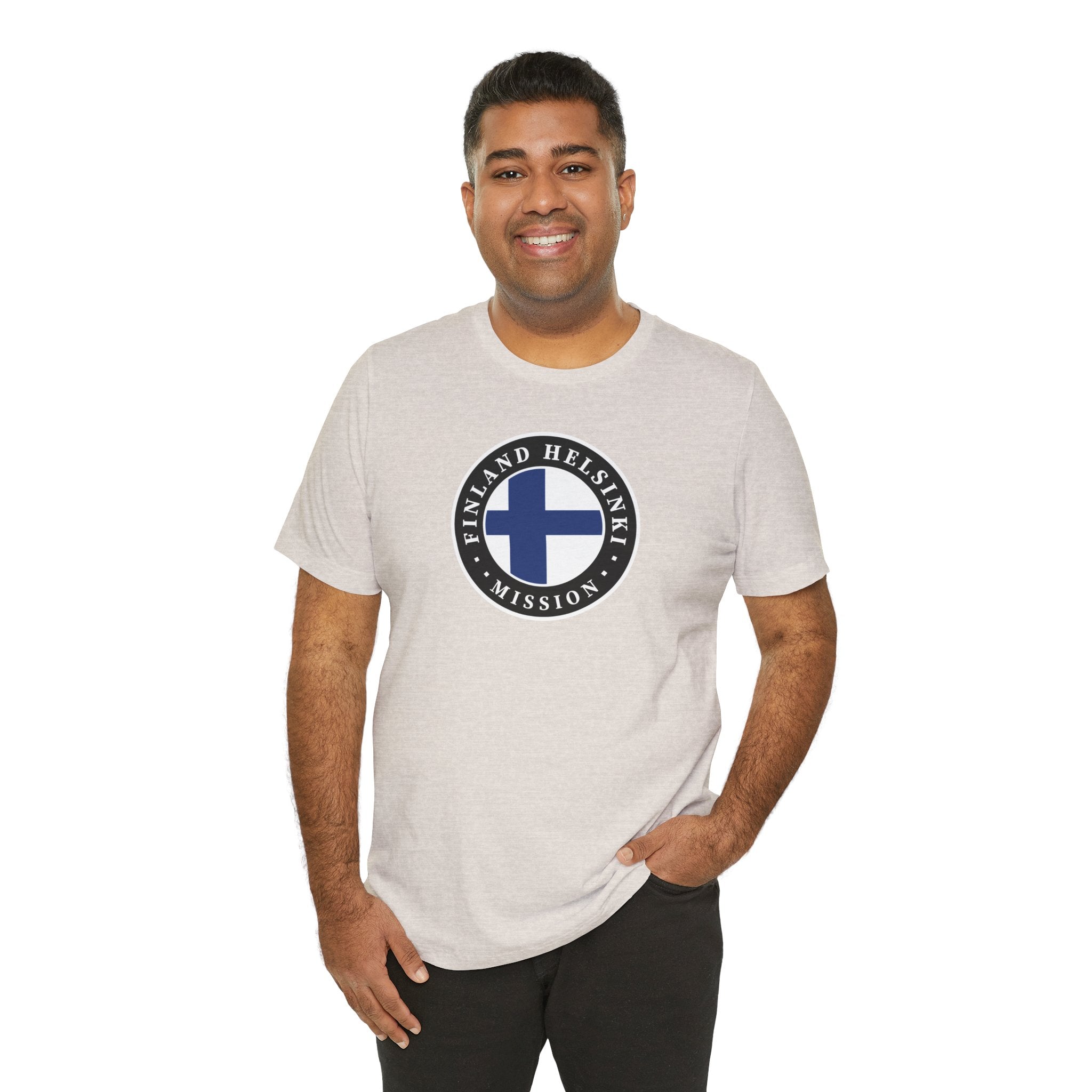Finland Helsinki Mission Flag Logo (Black Border) T-shirt - Mission Wishlist - LDS Missionary Gift Store