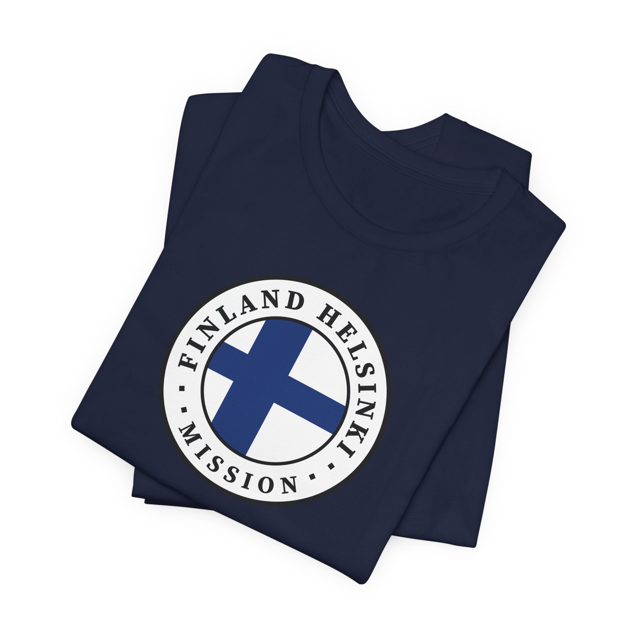 Finland Helsinki Mission Flag Logo (White Border) T-shirt - Mission Wishlist - LDS Missionary Gift Store