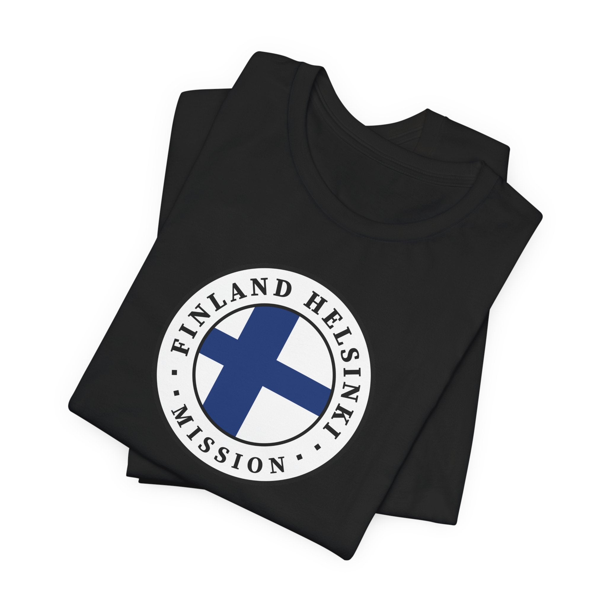 Finland Helsinki Mission Flag Logo (White Border) T-shirt - Mission Wishlist - LDS Missionary Gift Store