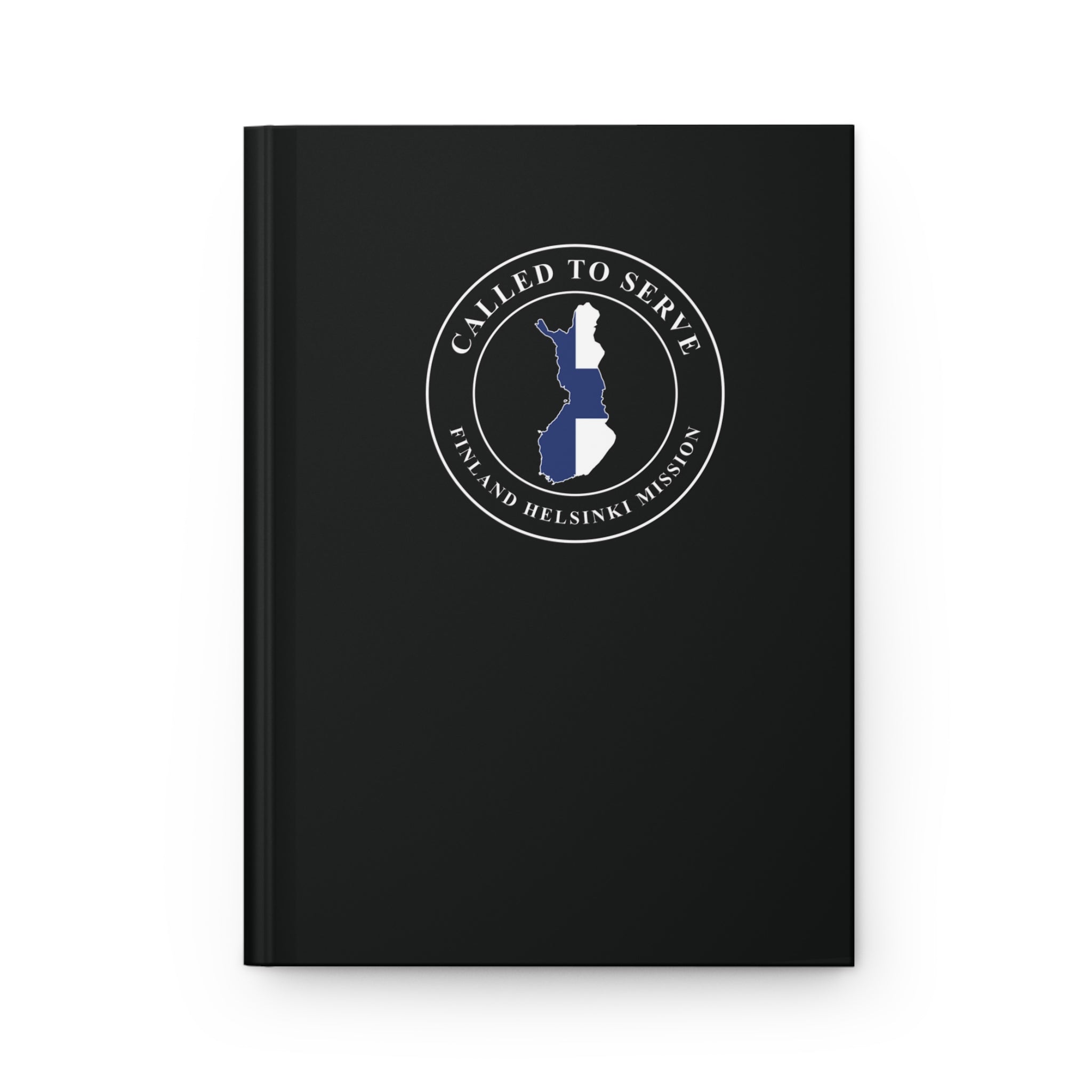 Finland Helsinki Mission Flag Map Called to Serve Black Hardcover Journal Matte - Latter-Day Saint LDS Missionary Gift - Book of Mormon