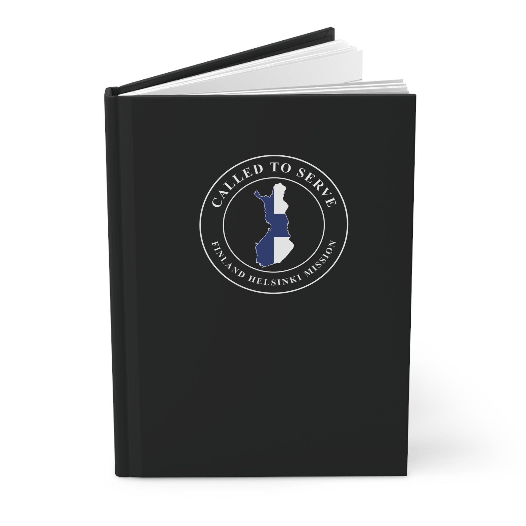 Finland Helsinki Mission Flag Map Called to Serve Black Hardcover Journal Matte - Latter-Day Saint LDS Missionary Gift - Book of Mormon