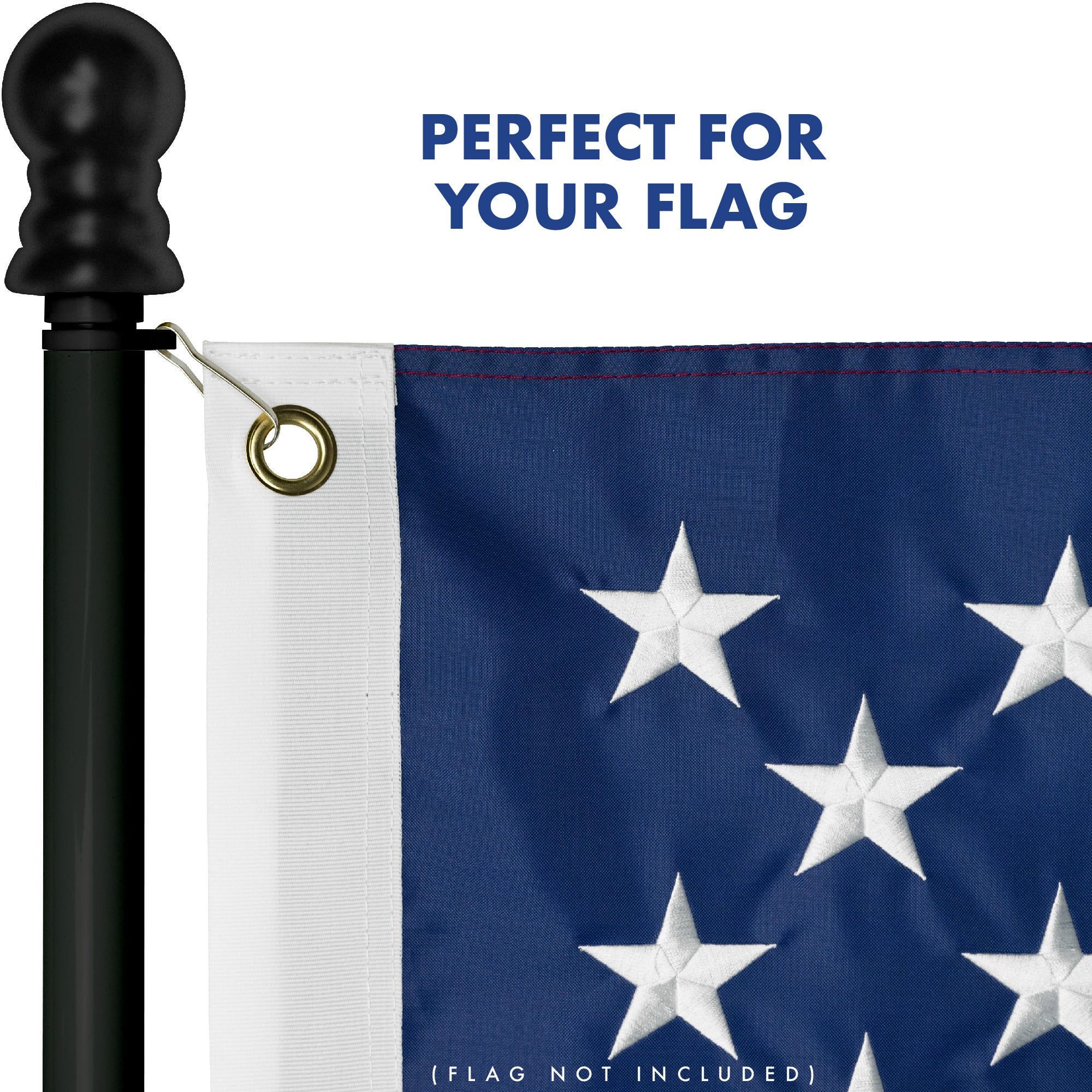 G128 5Ft Tangle-Free Aluminum Spinning Black Flagpole - Aluminum Wall Mount Flag Pole for Commercial/Residential Use (Flag NOT Included)