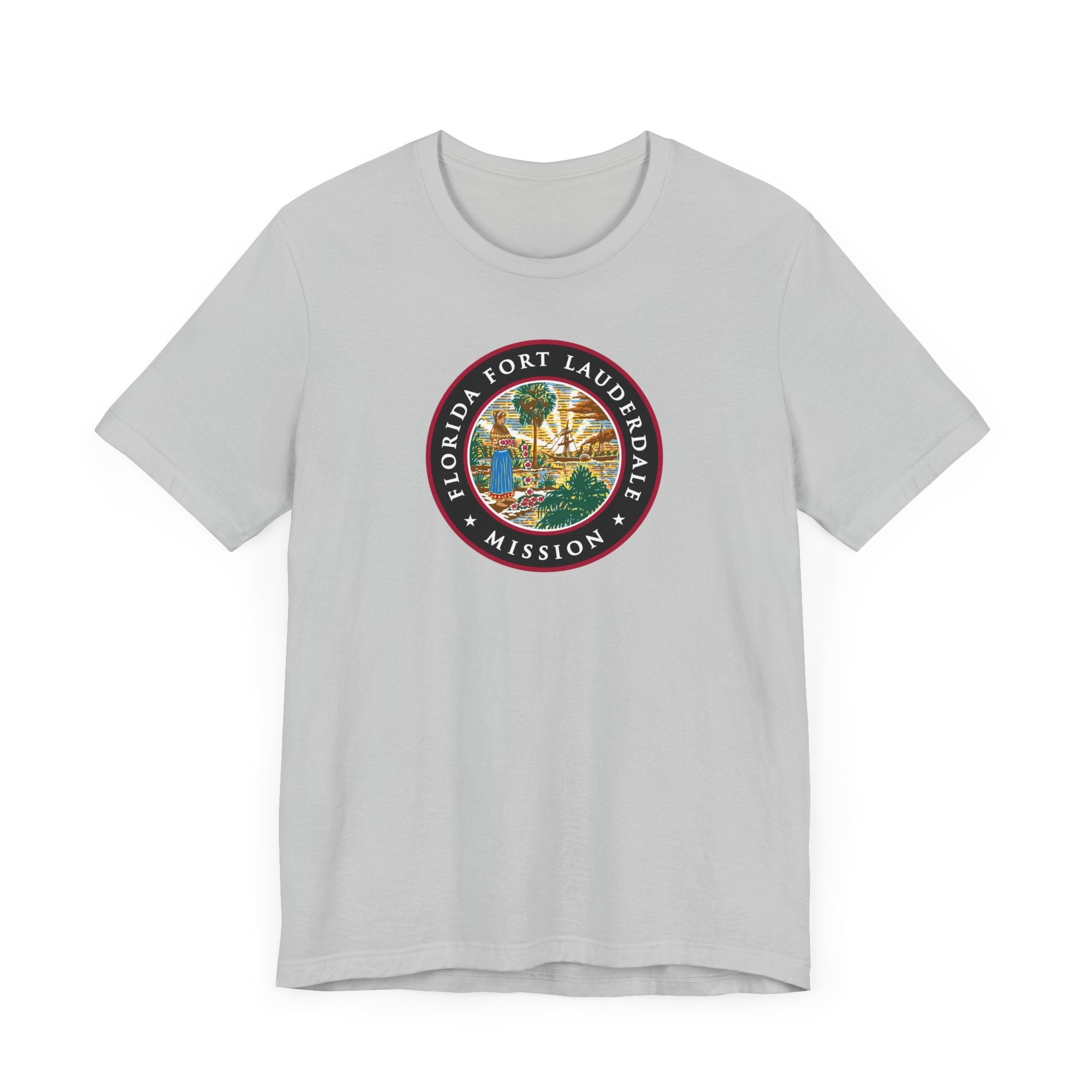 Florida Fort Lauderdale Mission State Flag Logo (Black Border) T-shirt - Mission Wishlist - LDS Missionary Gift Store