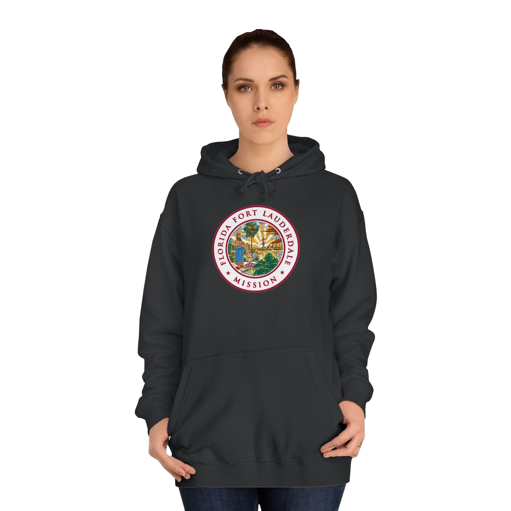Florida Fort Lauderdale Mission State Flag Logo (White Border) College Hoodie - Mission Wishlist - LDS Missionary Gift Store