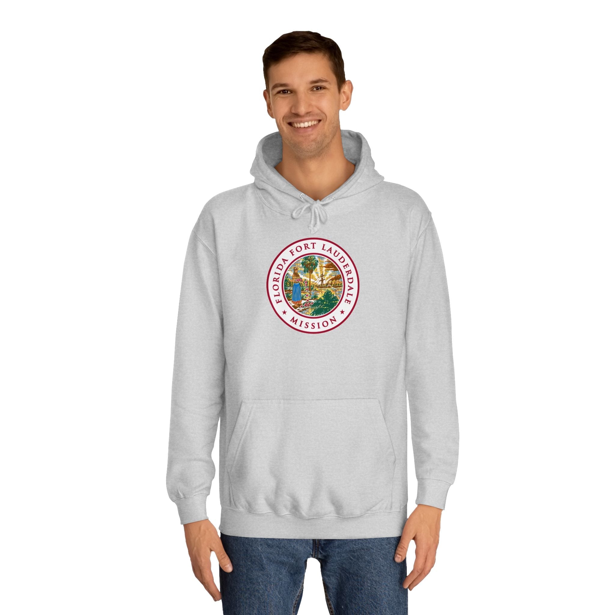Florida Fort Lauderdale Mission State Flag Logo (White Border) College Hoodie - Mission Wishlist - LDS Missionary Gift Store