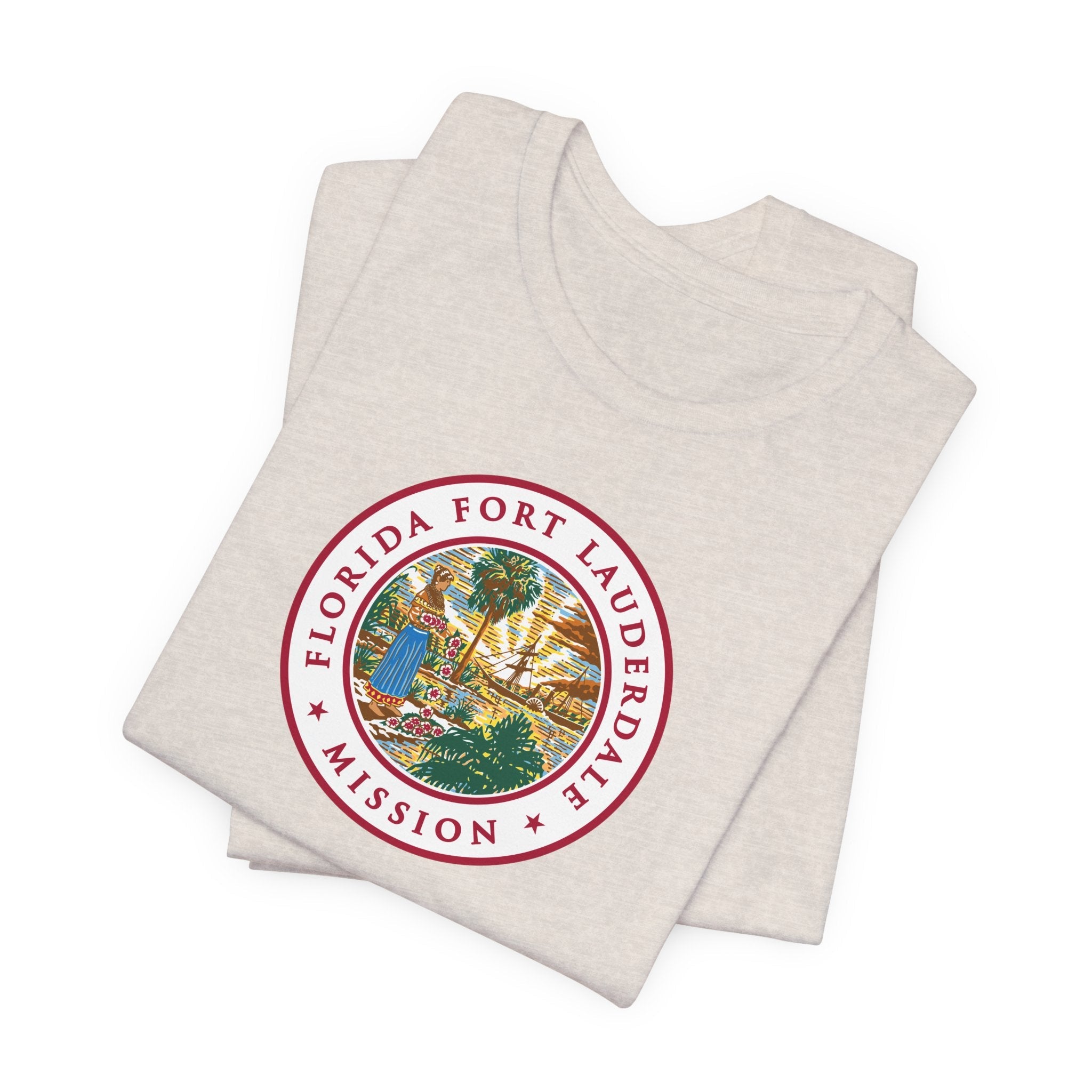 Florida Fort Lauderdale Mission State Flag Logo (White Border) T-shirt - Latter-Day Saint LDS Missionary Gift - Book of Mormon