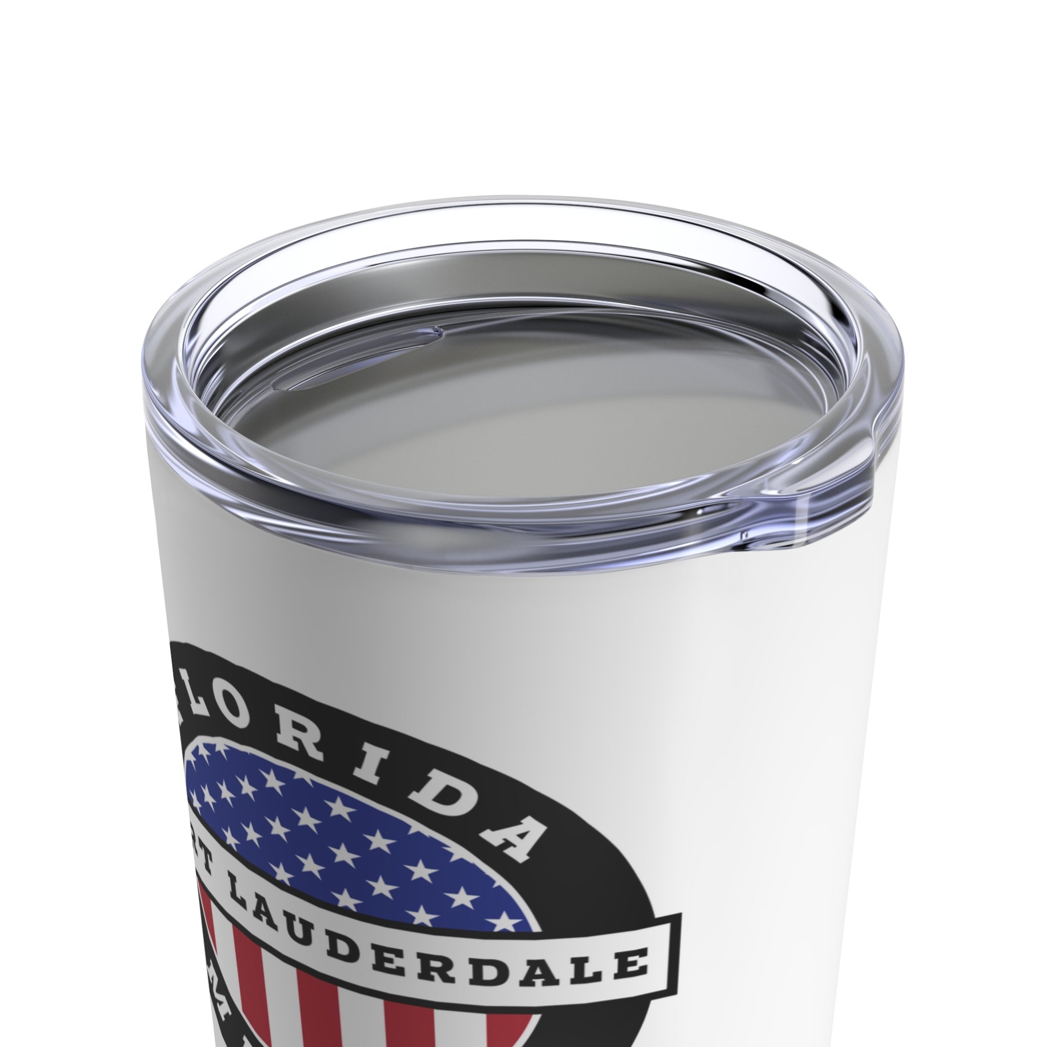 Florida Fort Lauderdale Mission USA Flag Logo Tumbler 20oz White - Mission Wishlist - LDS Missionary Gift Store